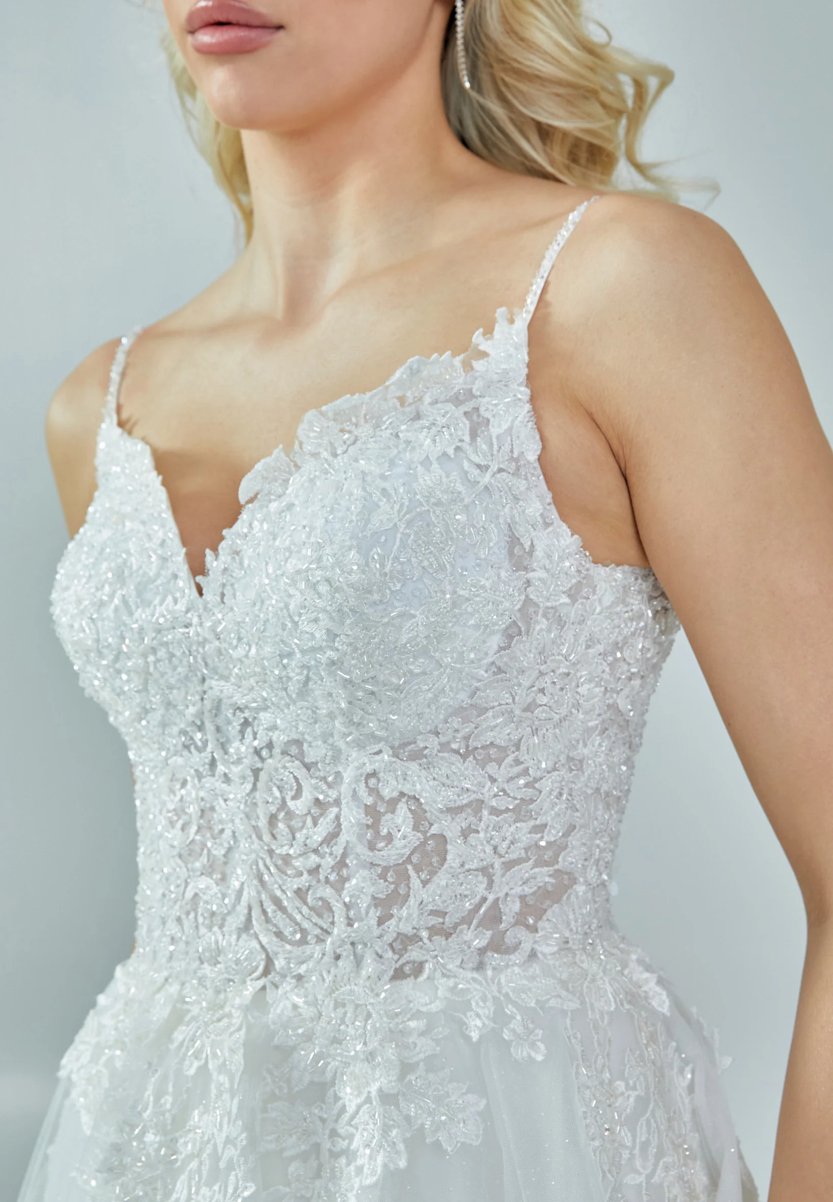 Sleeveless Maxi Tulle Regular Wedding Dress nor208 - Image 4