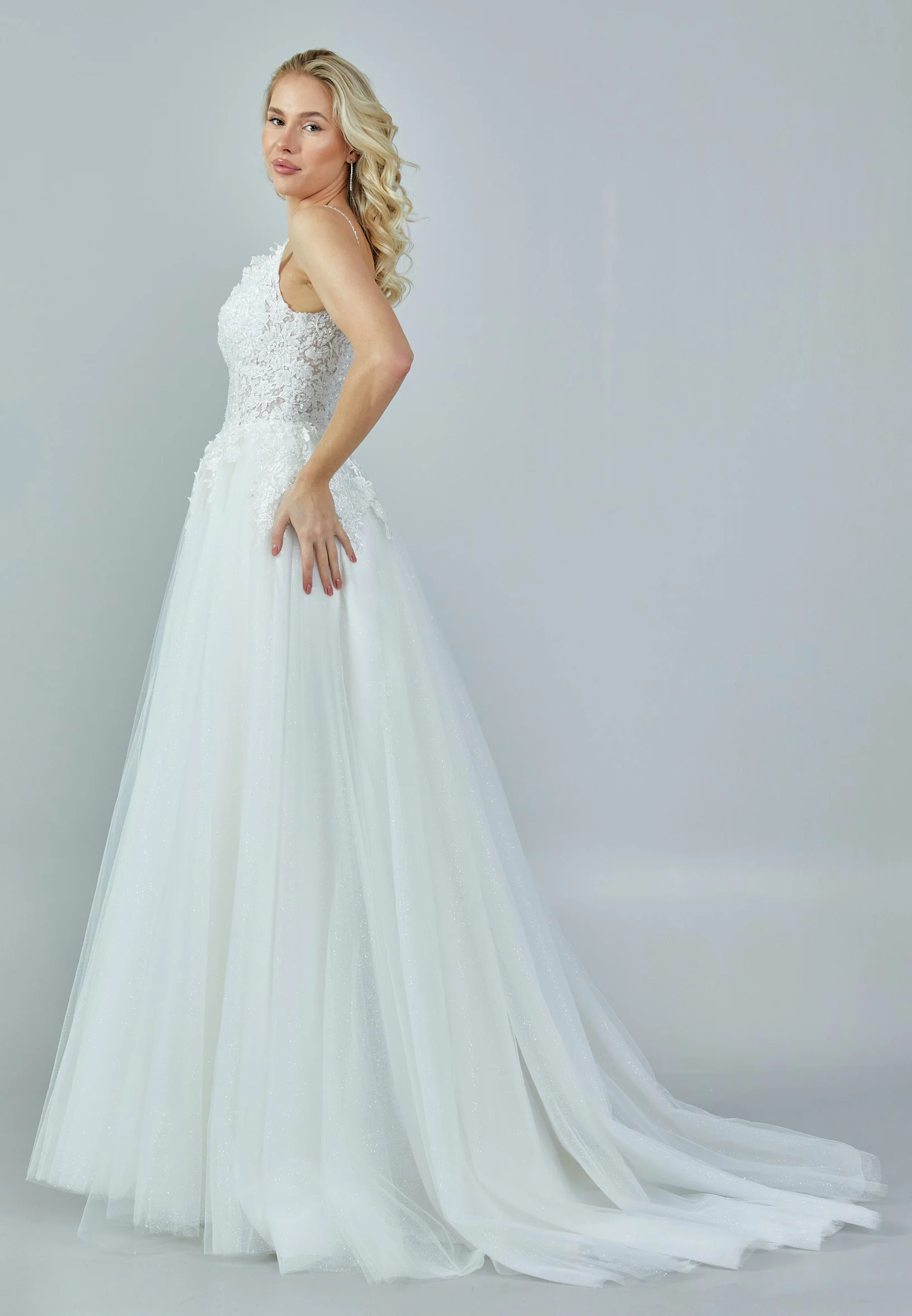 Sleeveless Maxi Tulle Regular Wedding Dress nor208 - Image 6