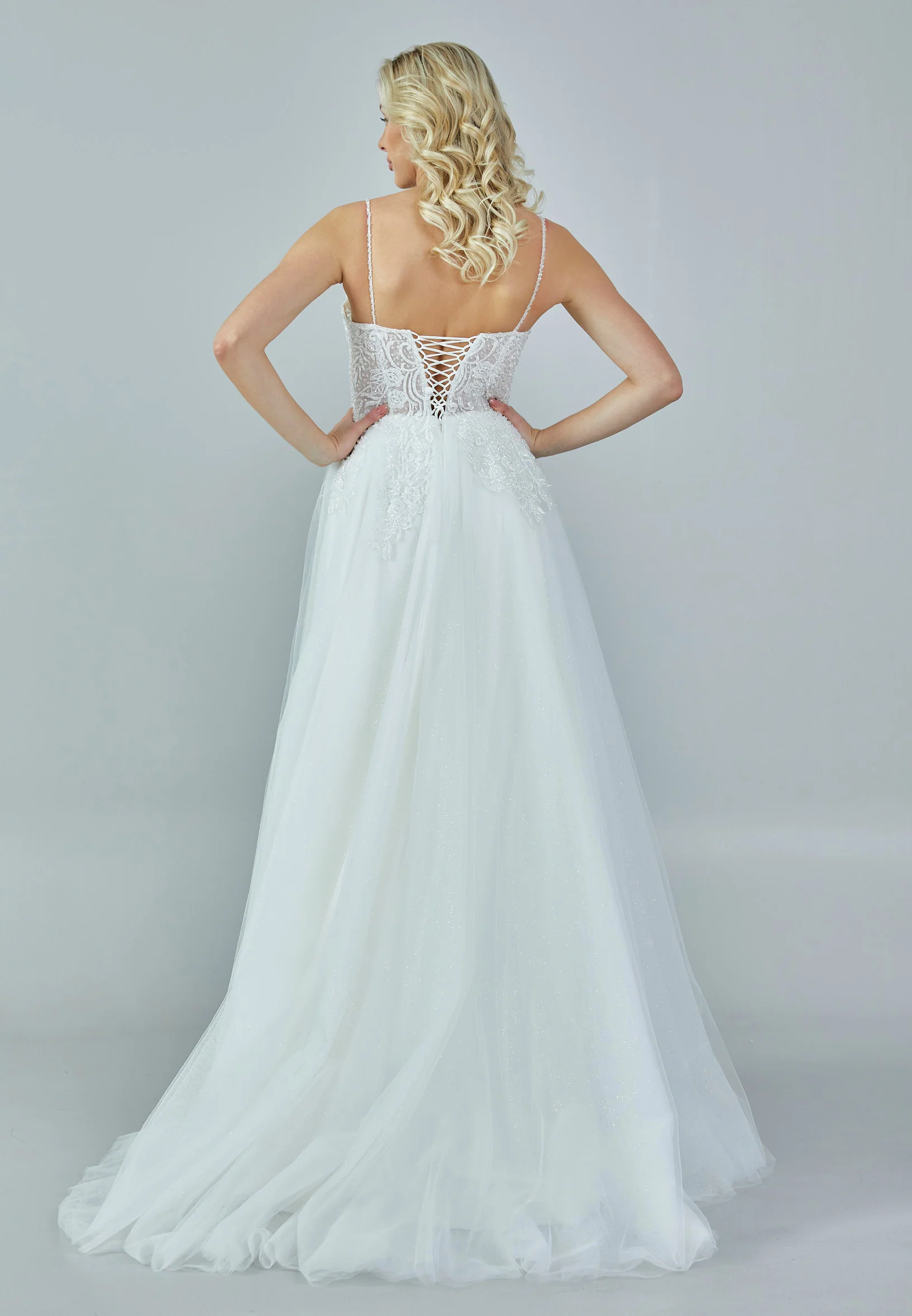 Sleeveless Maxi Tulle Regular Wedding Dress nor209 - Image 5