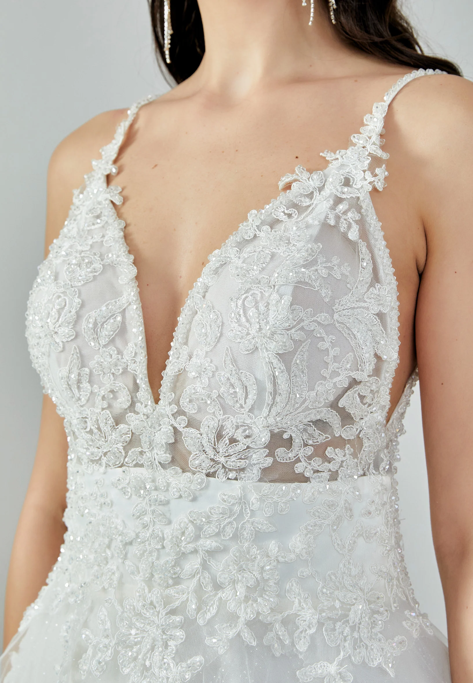 Sleeveless Maxi Tulle Regular Wedding Dress nor22104 - Image 5