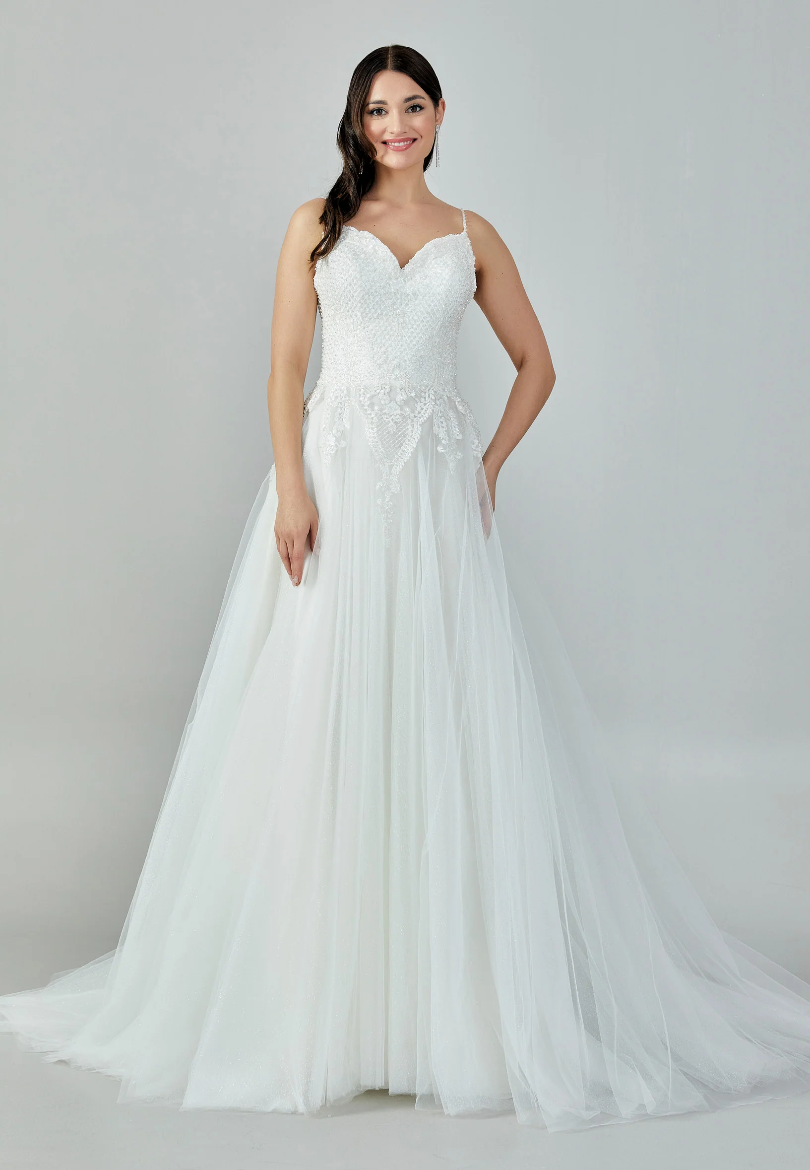 Sleeveless Maxi Tulle Regular Wedding Dress nor22108