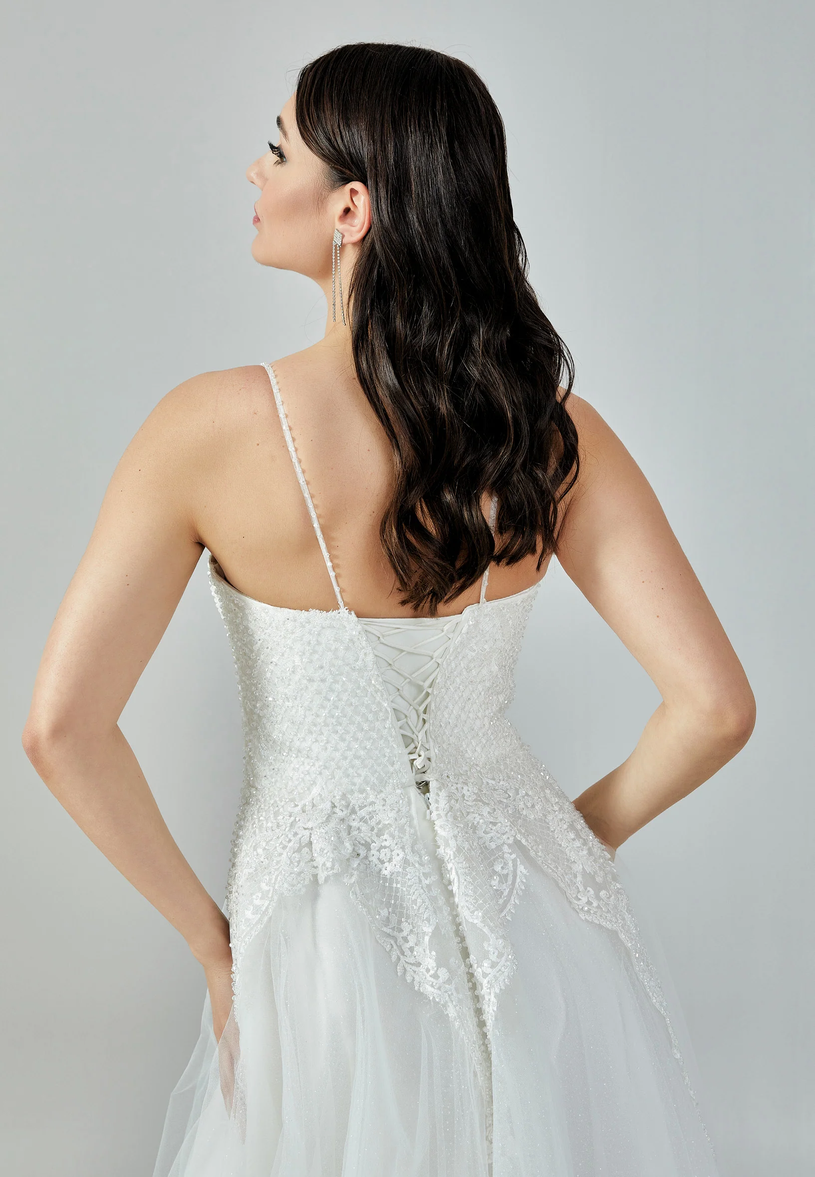 Sleeveless Maxi Tulle Regular Wedding Dress nor22108 - Image 8