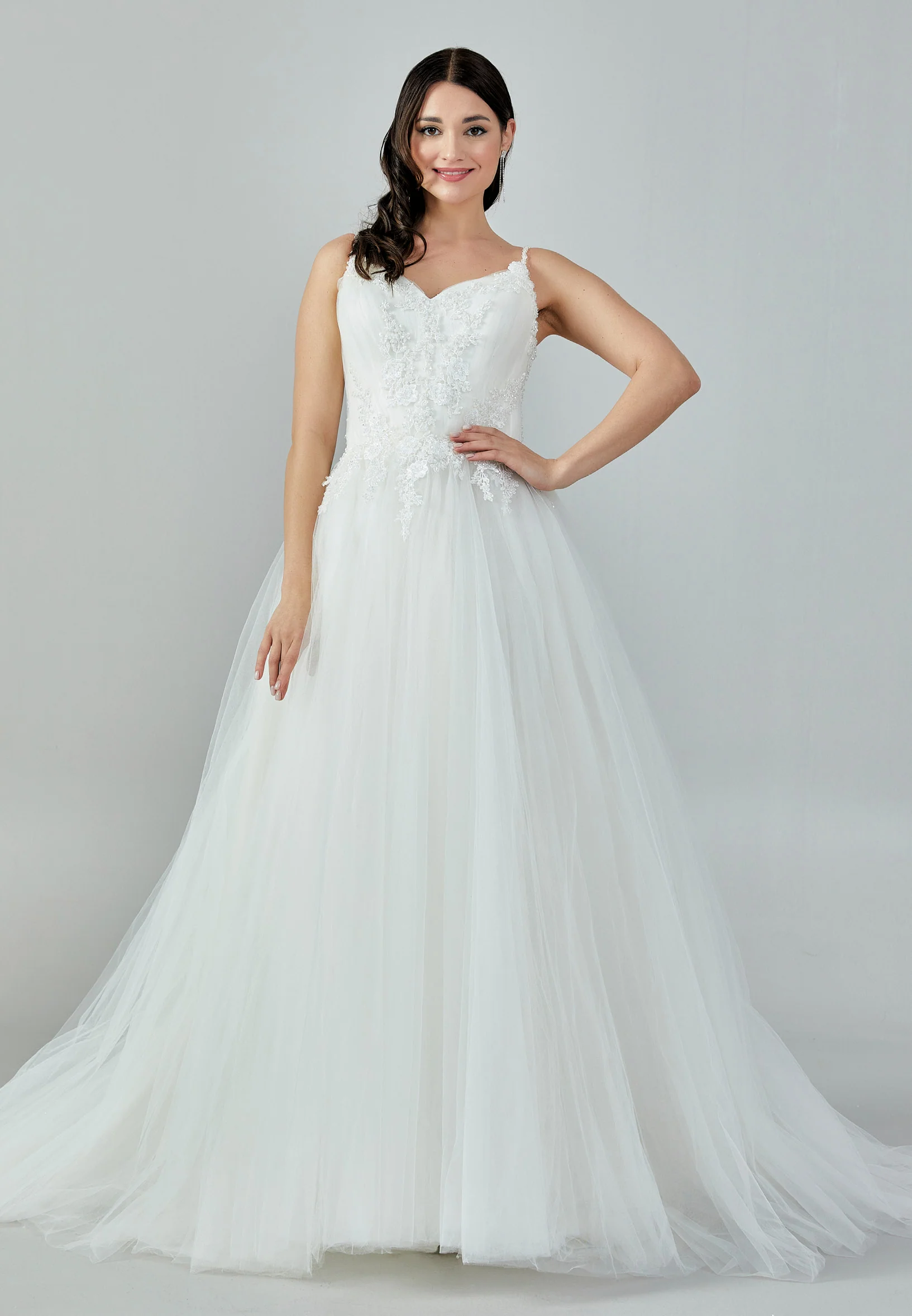 Sleeveless Maxi Tulle Regular Wedding Dress nor22115