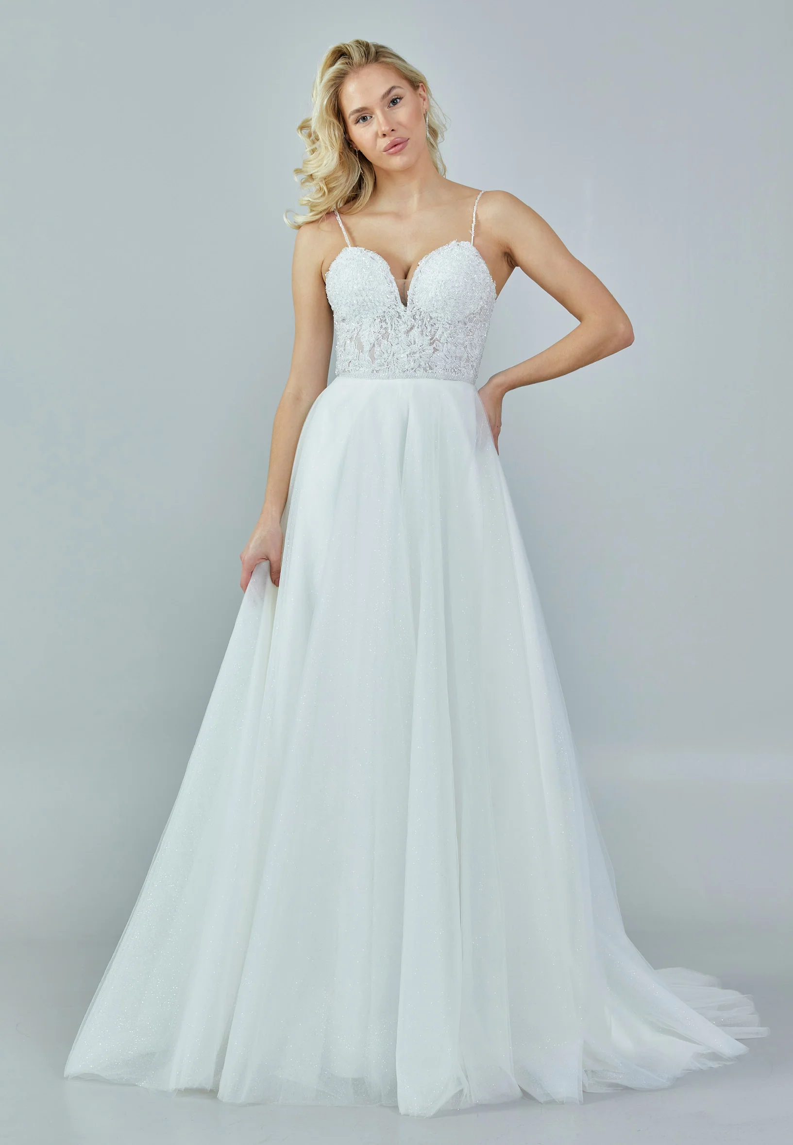Sleeveless Maxi Tulle Regular Wedding Dress nor324