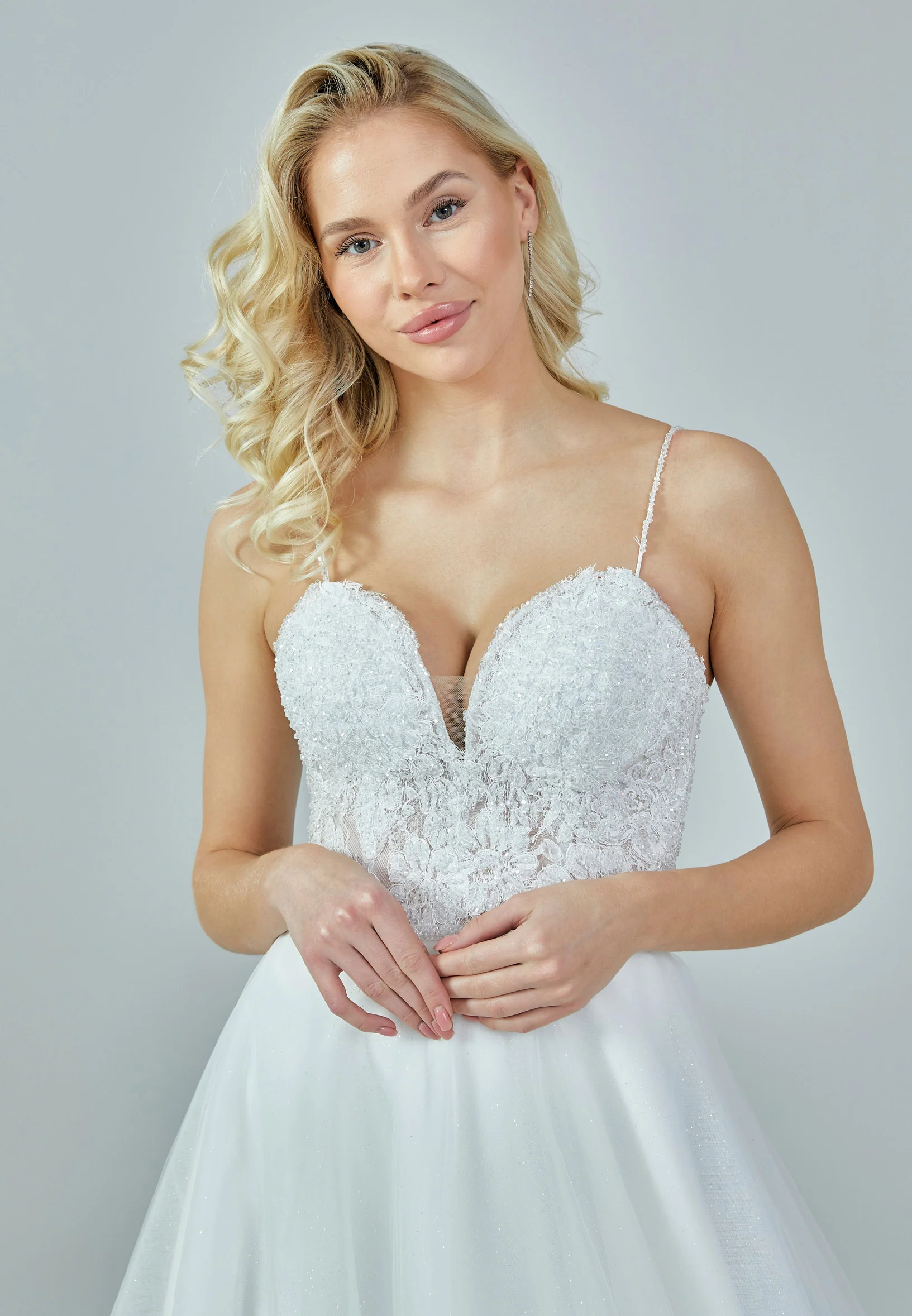 Sleeveless Maxi Tulle Regular Wedding Dress nor324 - Image 3