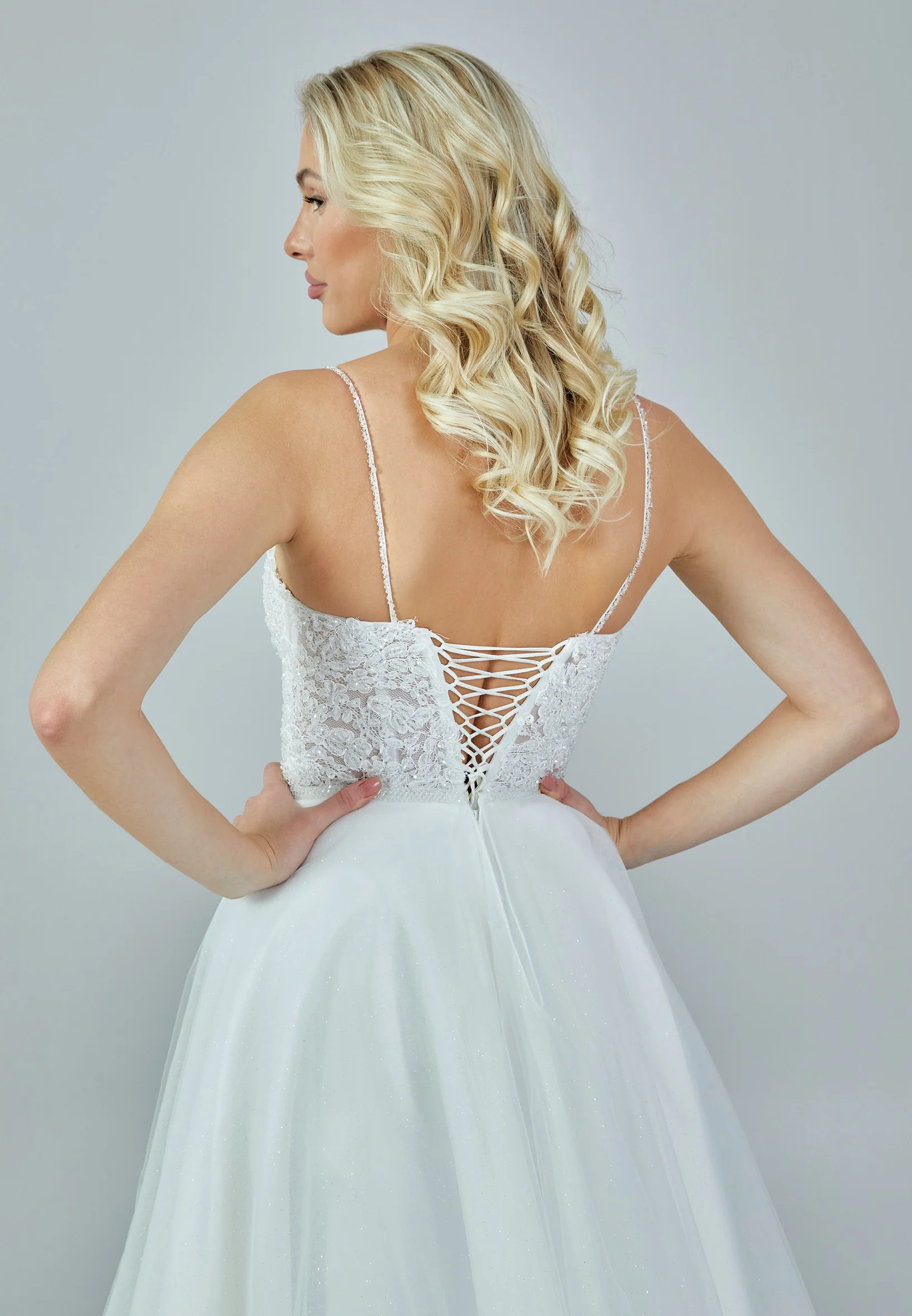 Sleeveless Maxi Tulle Regular Wedding Dress nor324 - Image 8