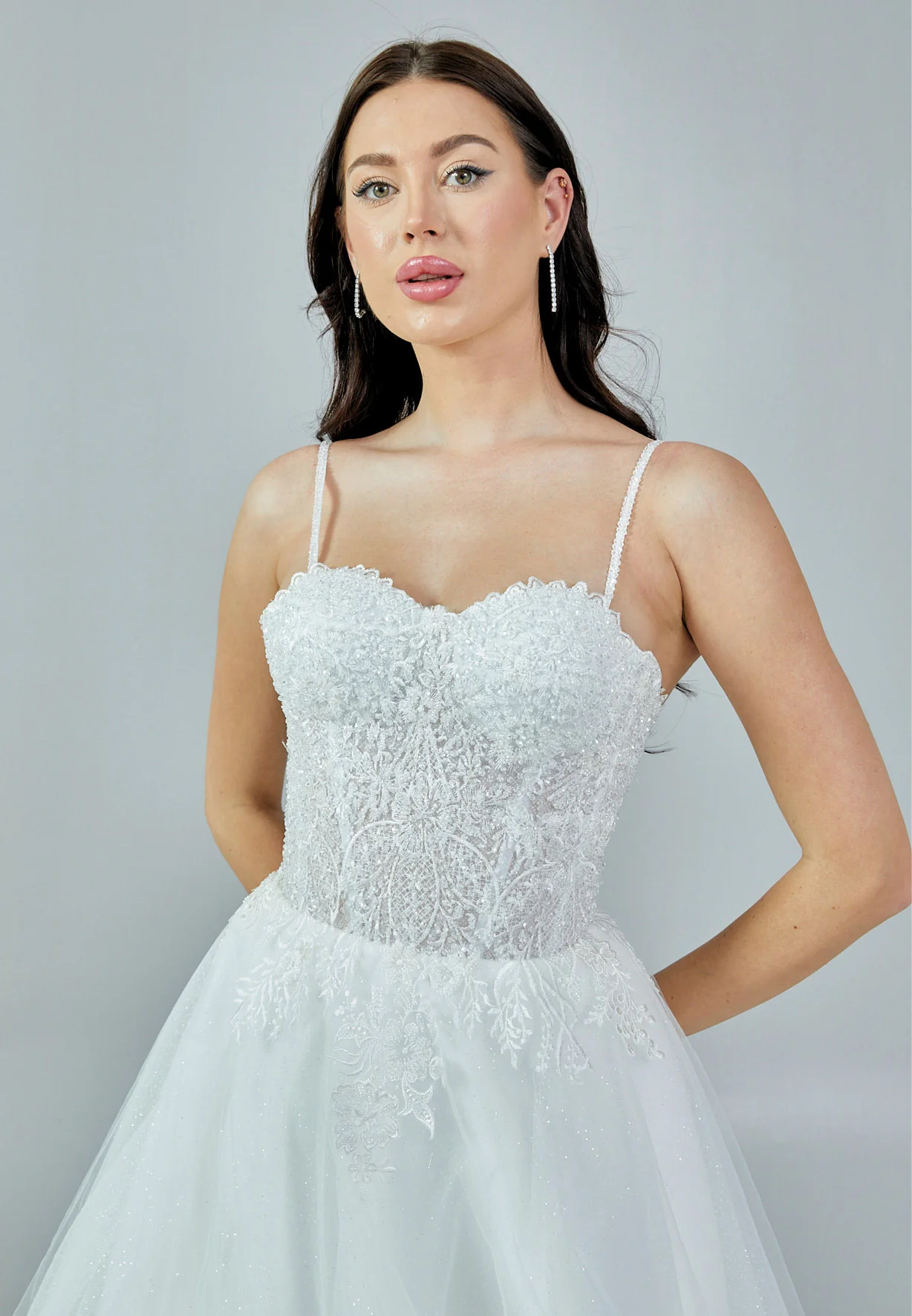 Sleeveless Maxi Tulle Regular Wedding Dress nor351 - Image 8
