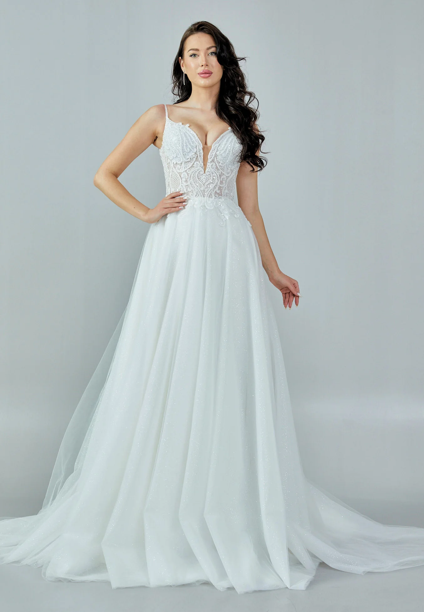 Sleeveless Maxi Tulle Regular Wedding Dress nor365