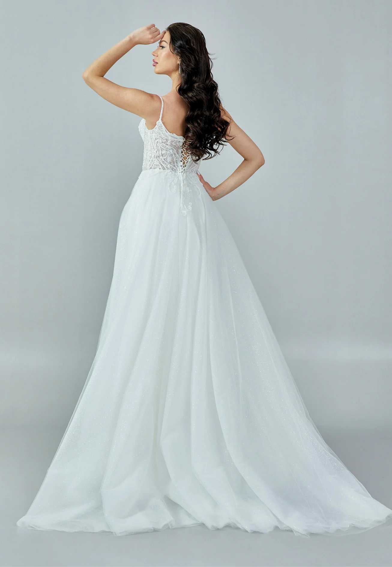 Sleeveless Maxi Tulle Regular Wedding Dress nor365 - Image 5
