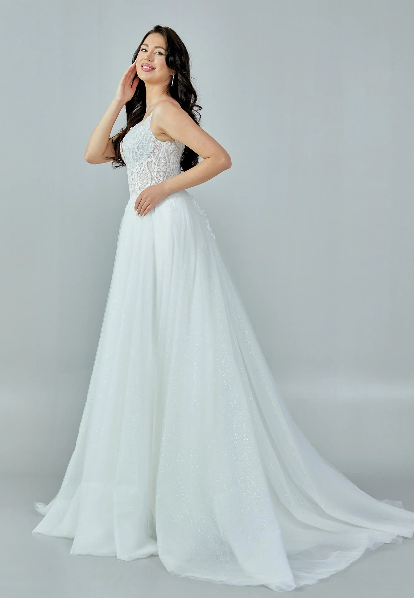 Sleeveless Maxi Tulle Regular Wedding Dress nor365 - Image 6