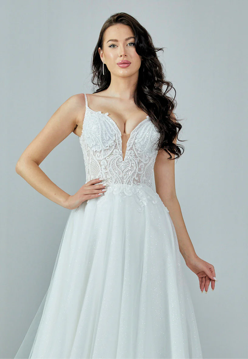 Sleeveless Maxi Tulle Regular Wedding Dress nor365 - Image 7