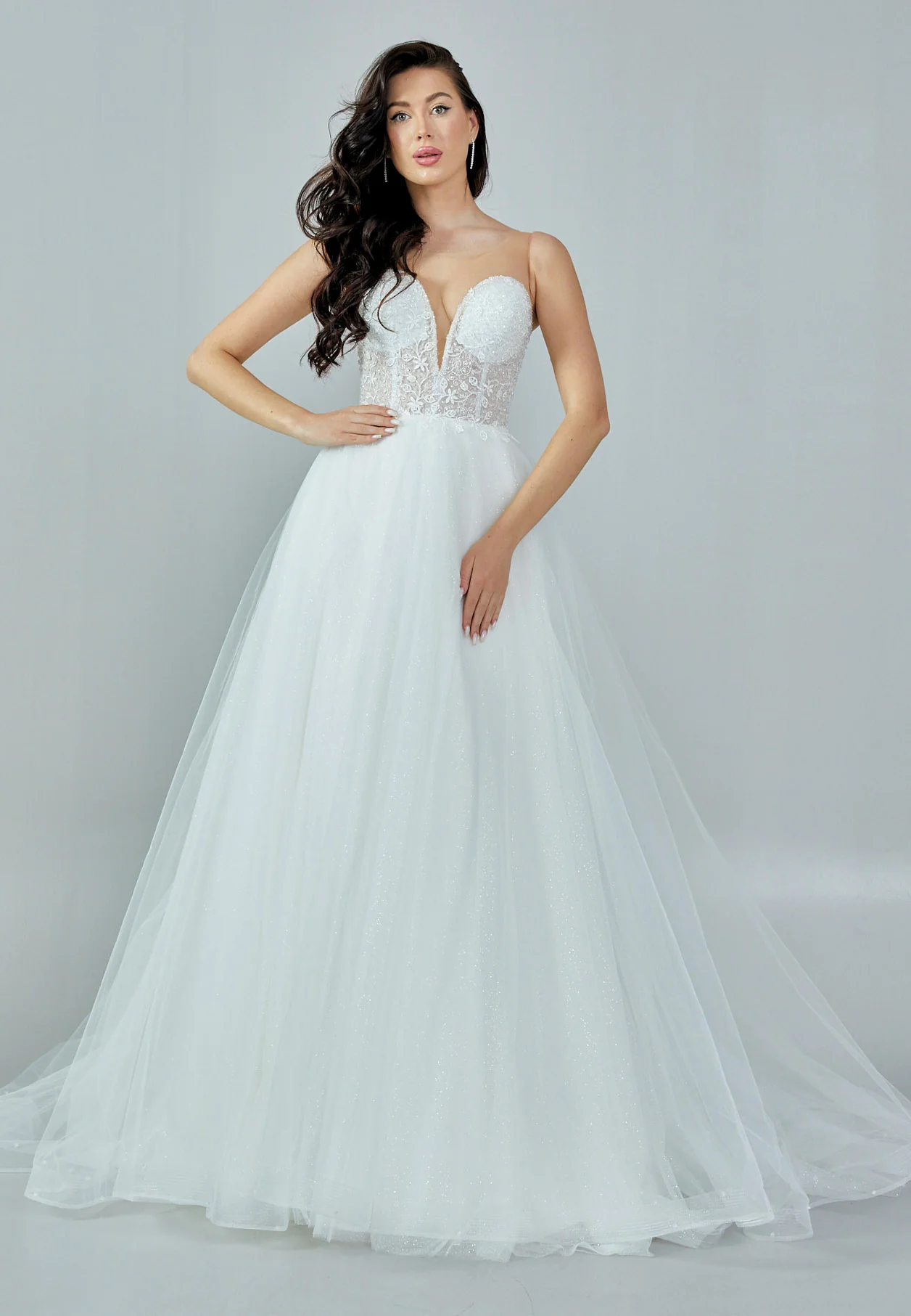 Sleeveless Maxi Tulle Regular Wedding Dress nor368