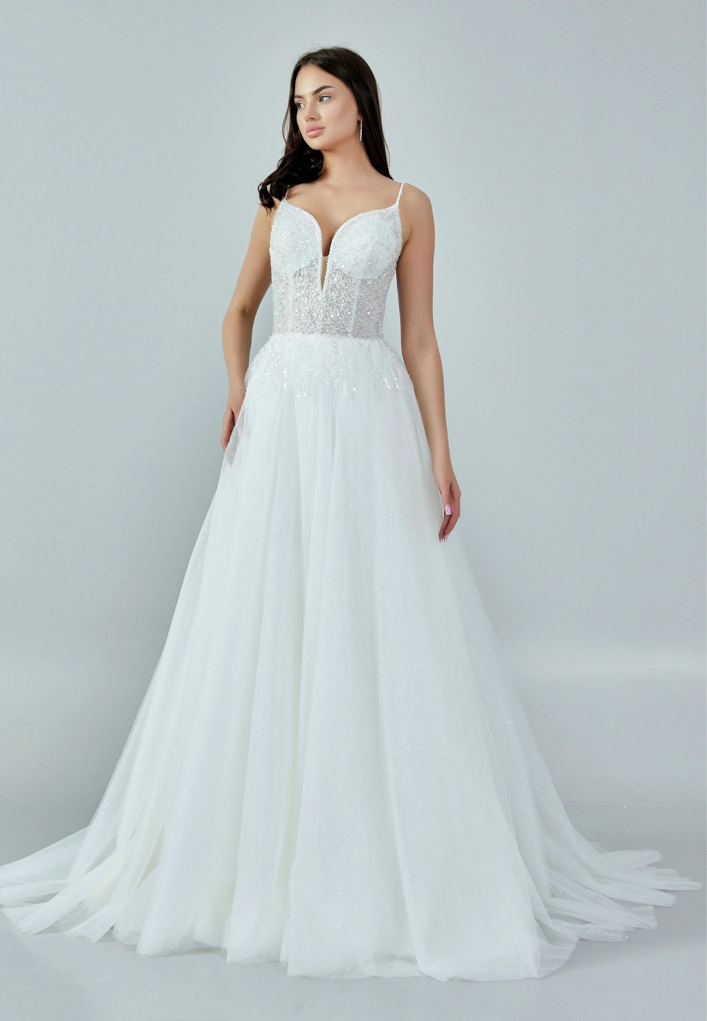 Sleeveless Maxi Tulle Regular Wedding Dress nor370