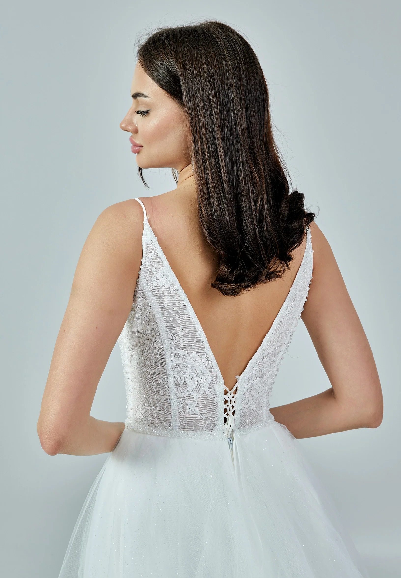 Sleeveless Maxi Tulle Regular Wedding Dress nor371 - Image 8