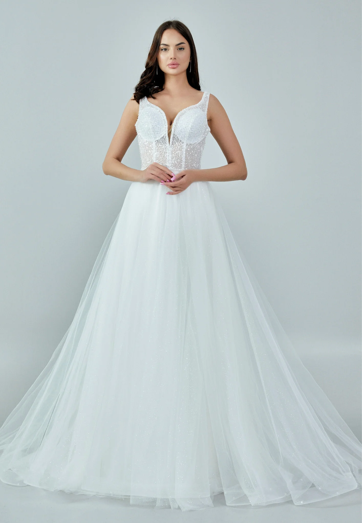 Sleeveless Maxi Tulle Regular Wedding Dress nor372