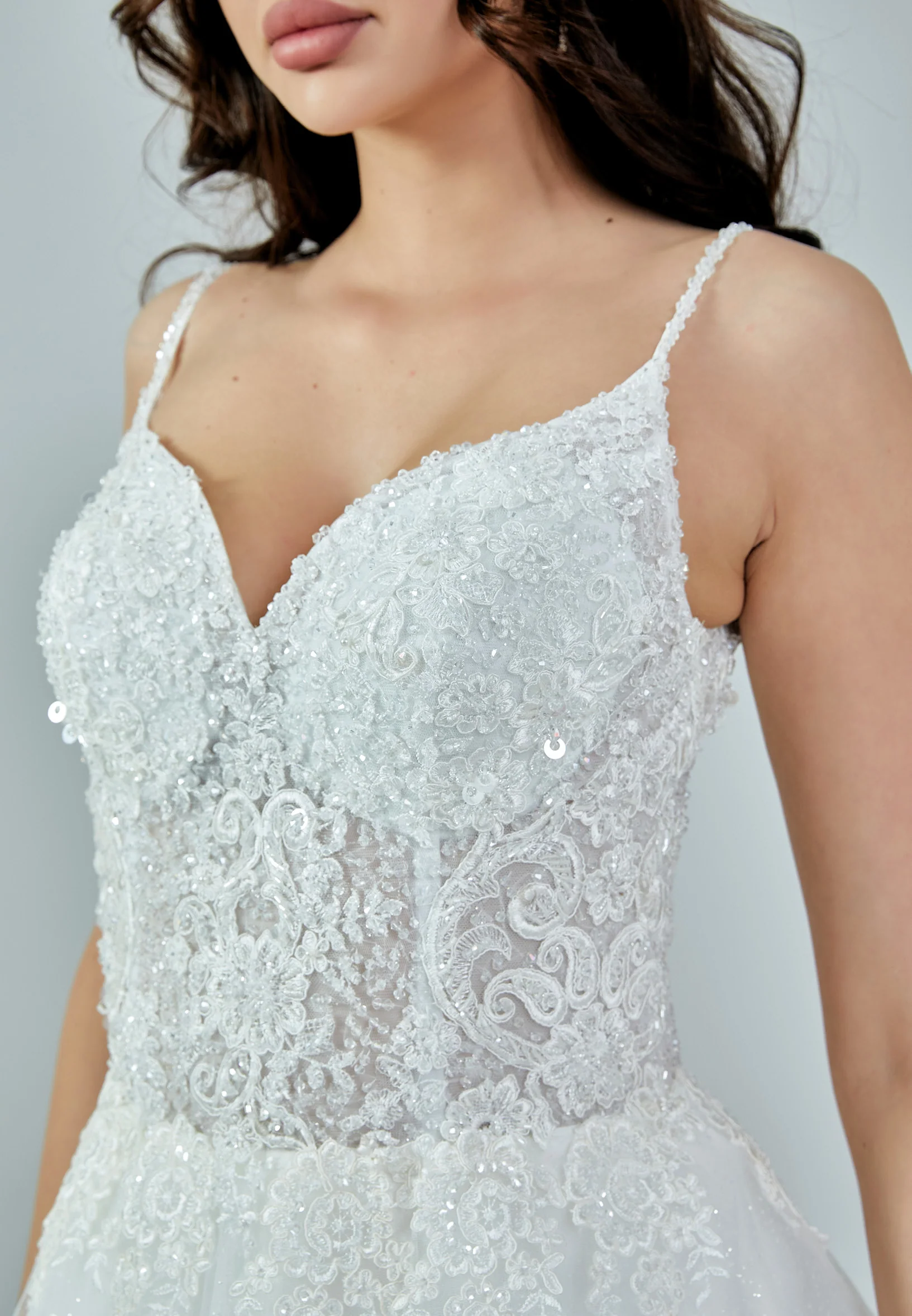 Sleeveless Maxi Tulle Regular Wedding Dress nor395 - Image 4