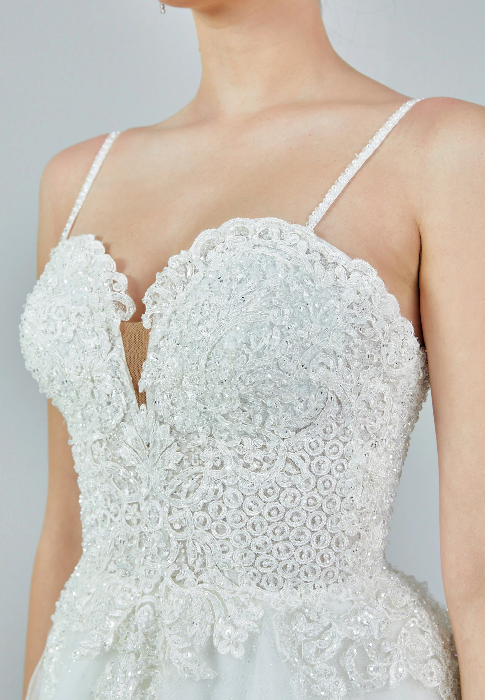 Sleeveless Maxi Tulle Regular Wedding Dress nor429 - Image 4