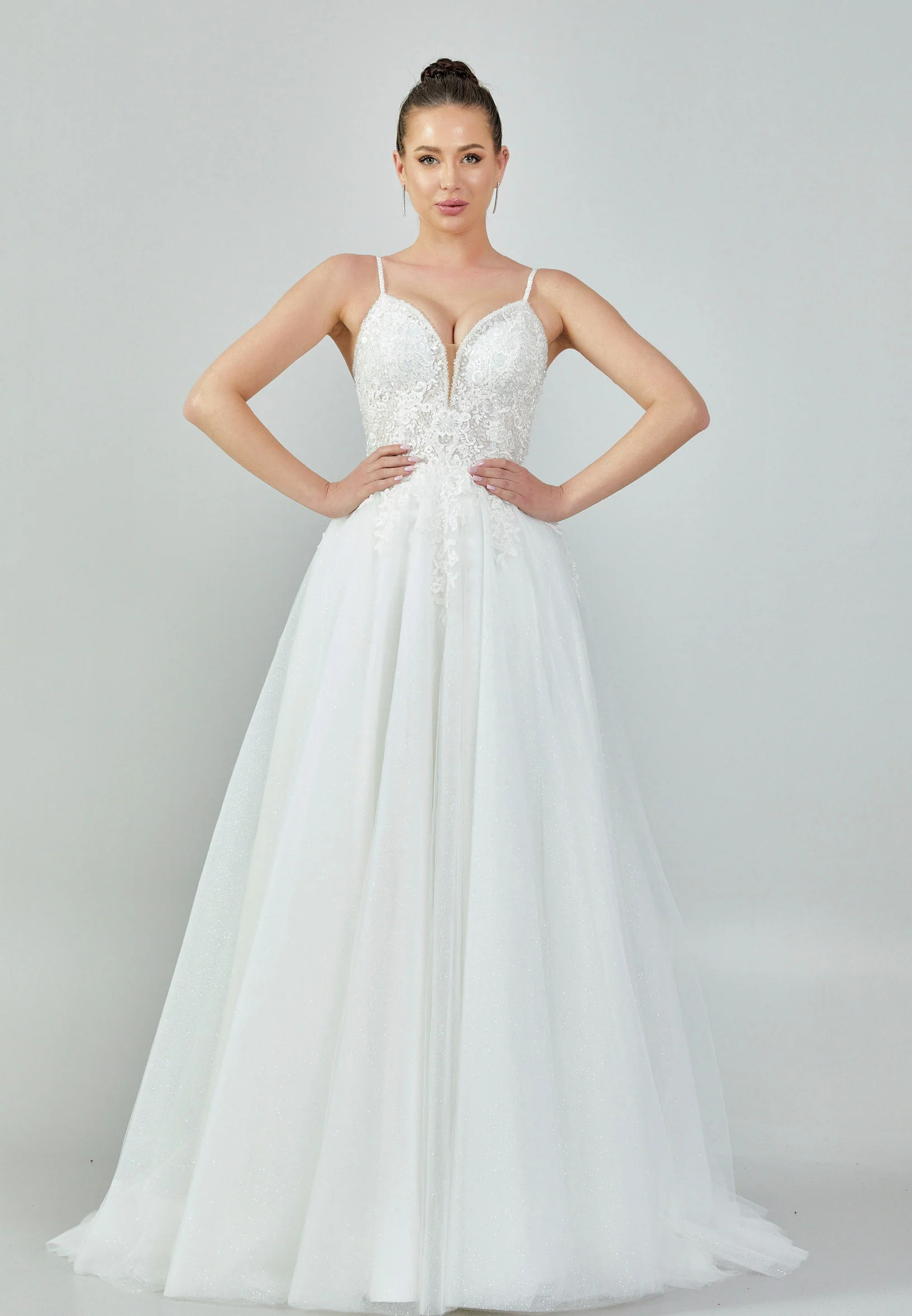 Sleeveless Maxi Tulle Regular Wedding Dress nor453