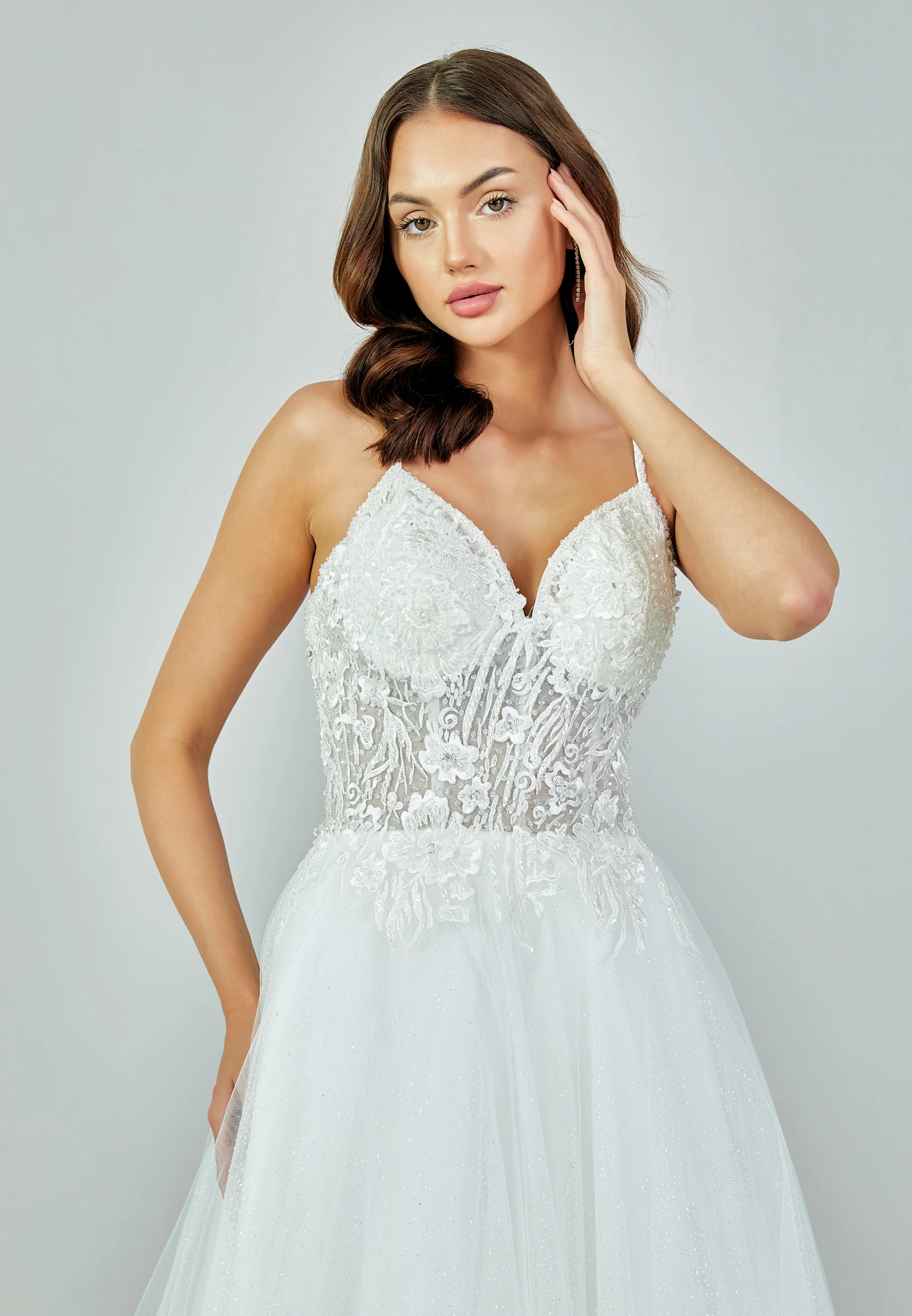 Sleeveless Maxi Tulle Regular Wedding Dress nor457 - Image 10