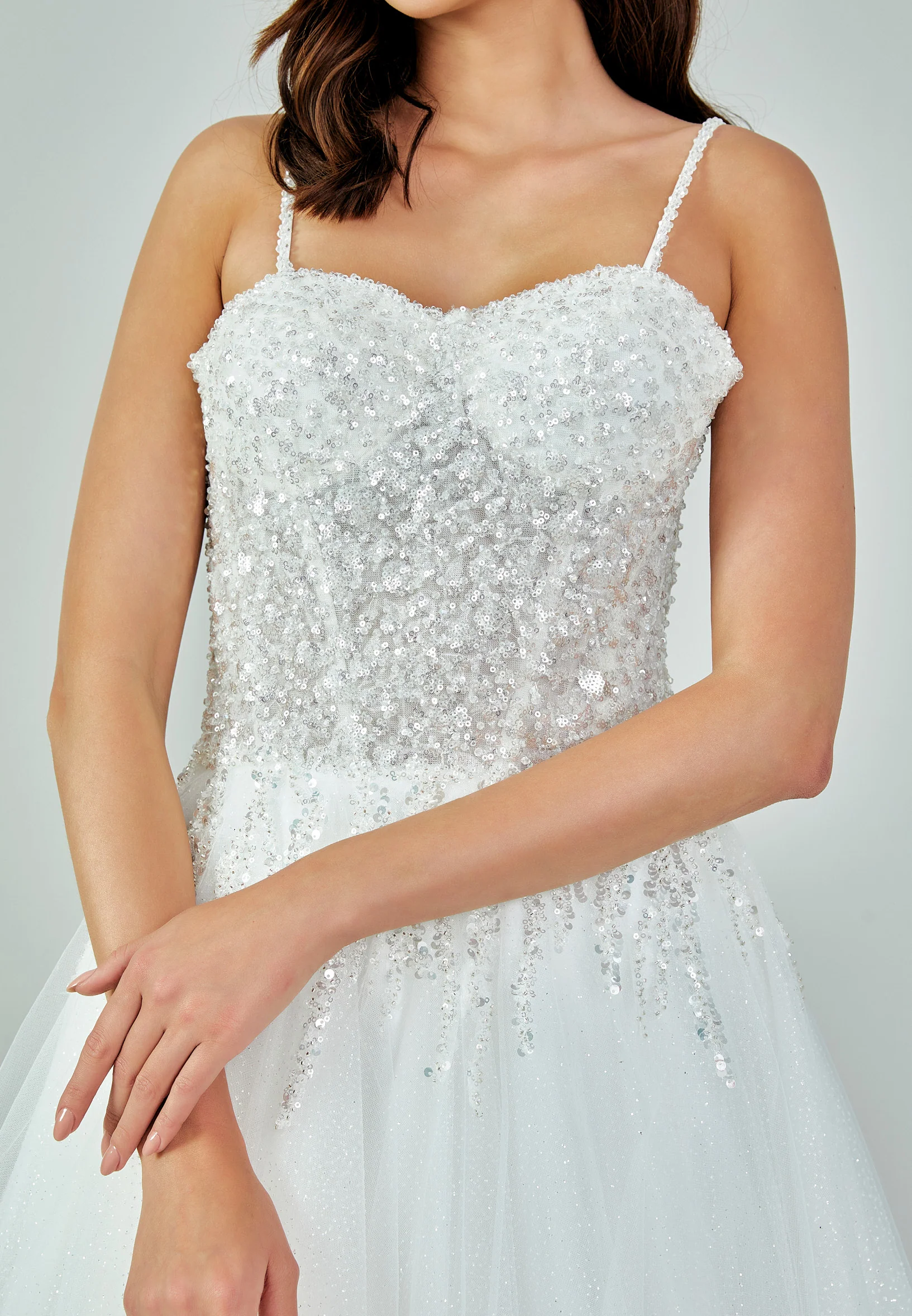 Sleeveless Maxi Tulle Regular Wedding Dress nor472 - Image 10