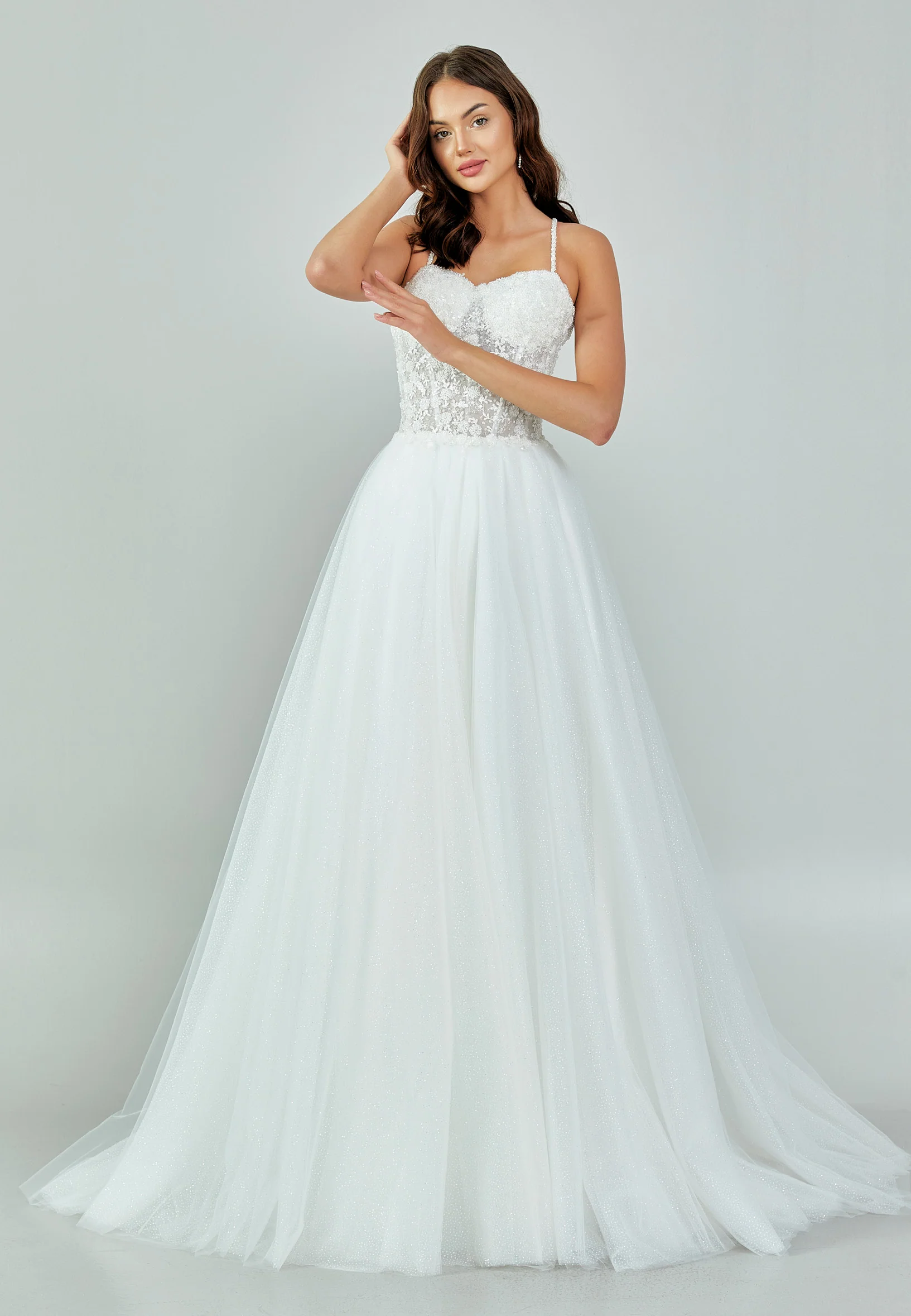 Sleeveless Maxi Tulle Regular Wedding Dress nor473 - Image 9
