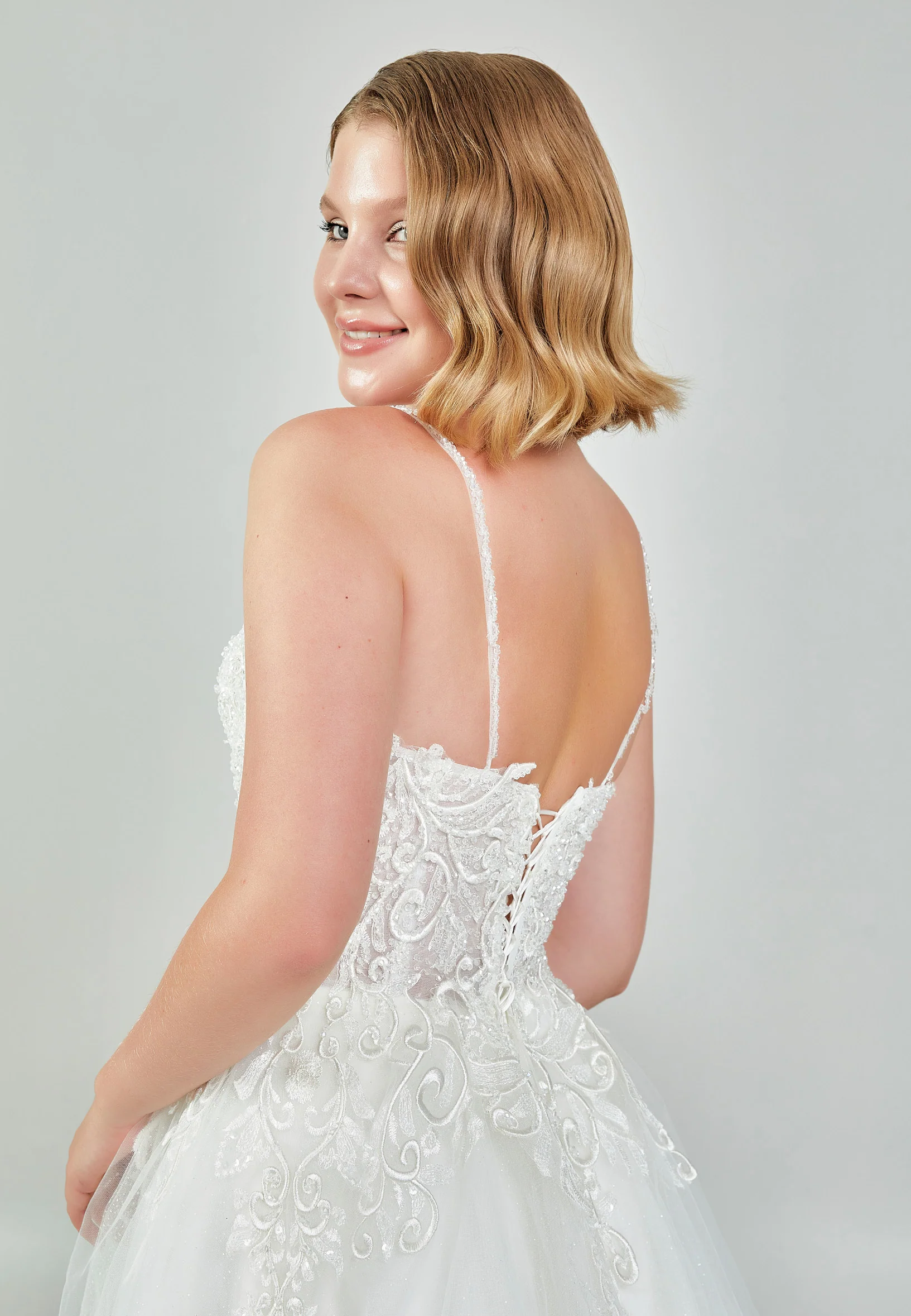 Sleeveless Maxi Tulle Regular Wedding Dress nor530 - Image 8