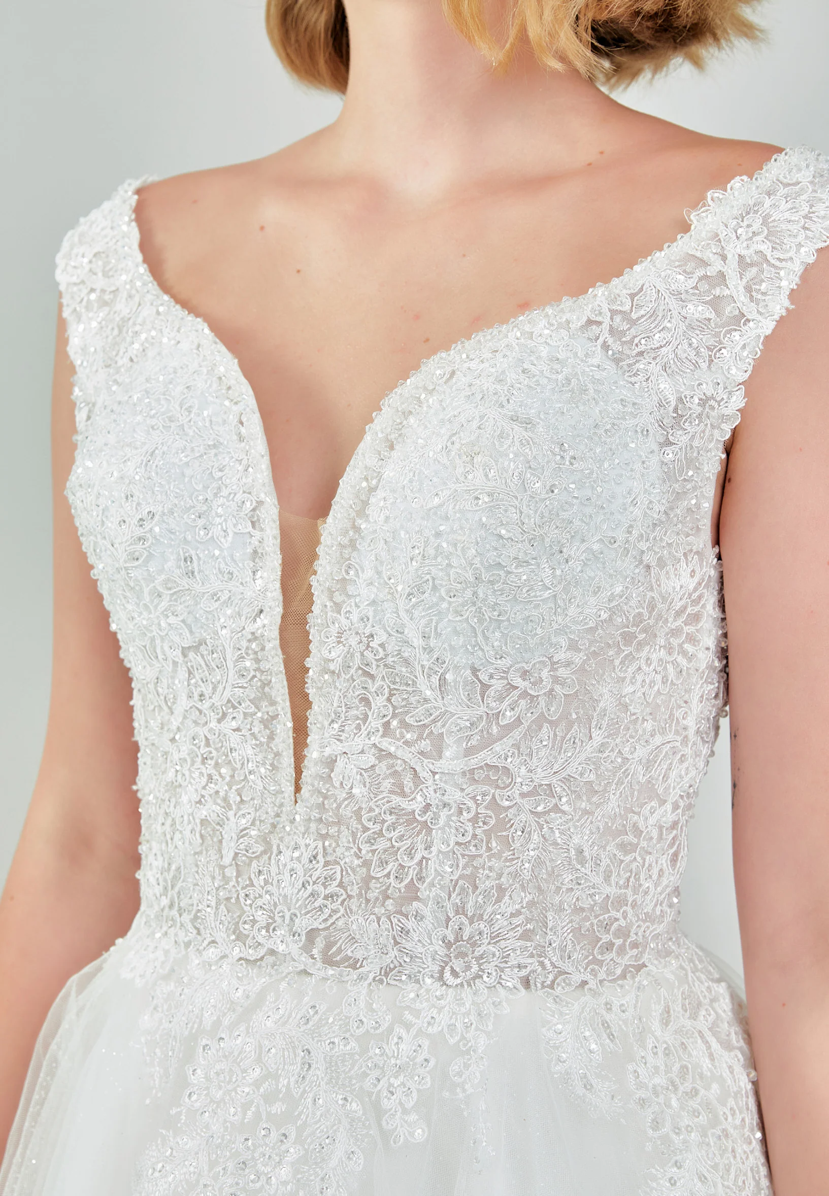 Sleeveless Maxi Tulle Regular Wedding Dress nor548 - Image 4