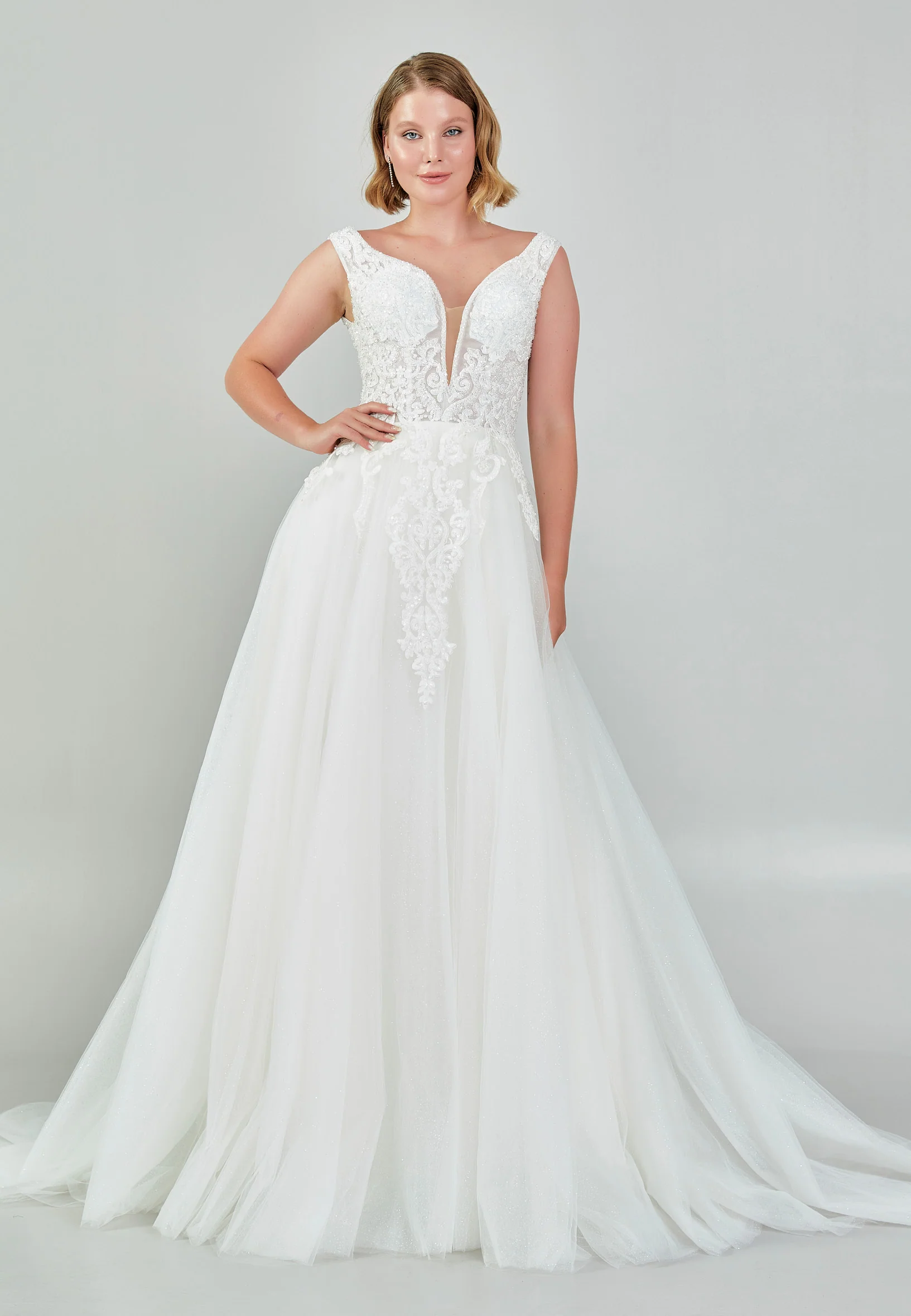 Sleeveless Maxi Tulle Regular Wedding Dress nor549