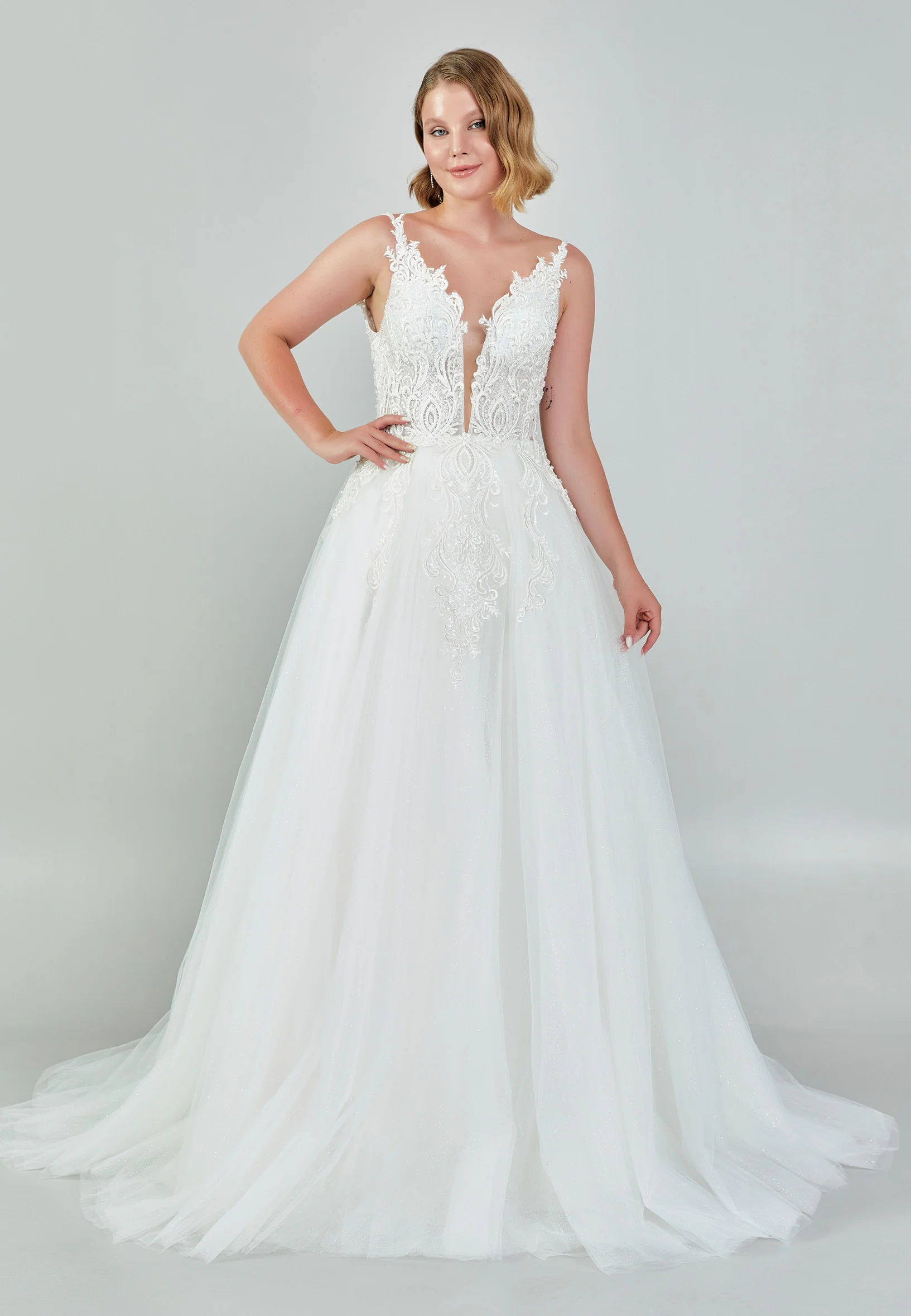 Sleeveless Maxi Tulle Regular Wedding Dress nor551