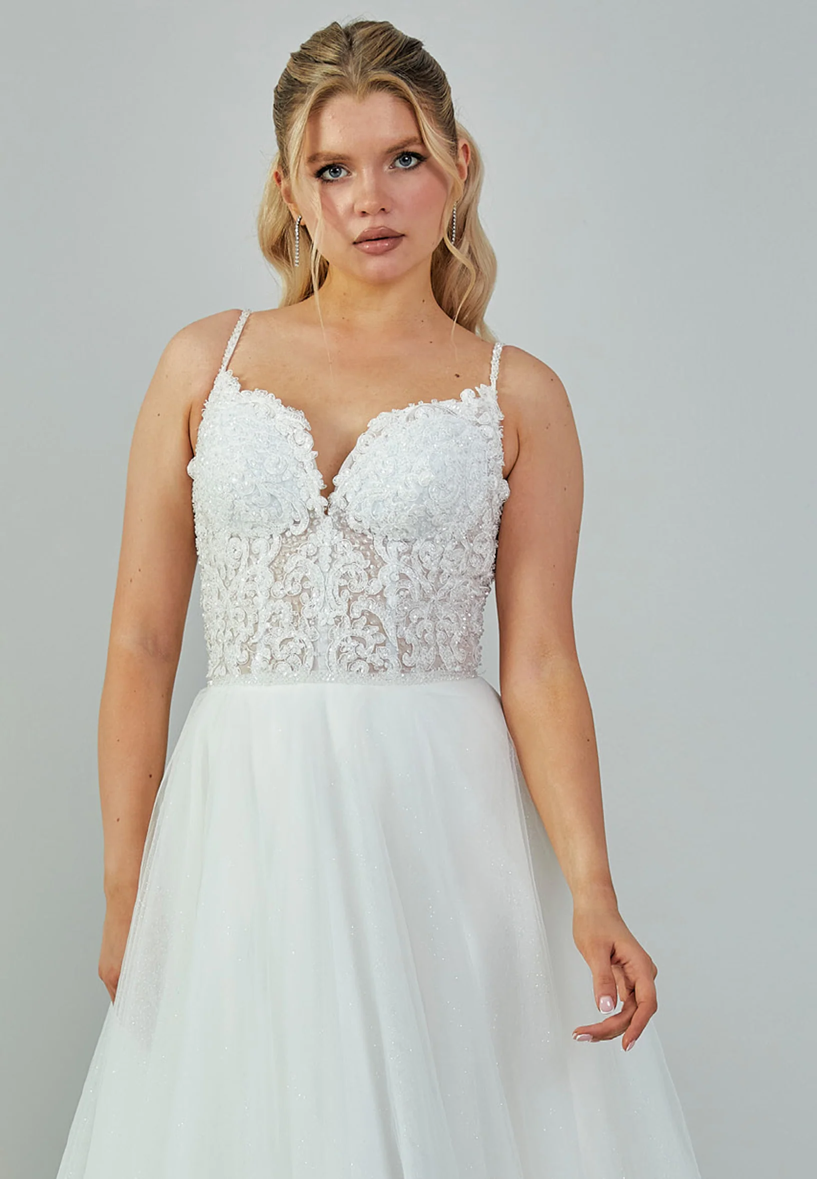 Sleeveless Maxi Tulle Regular Wedding Dress nor559 - Image 7