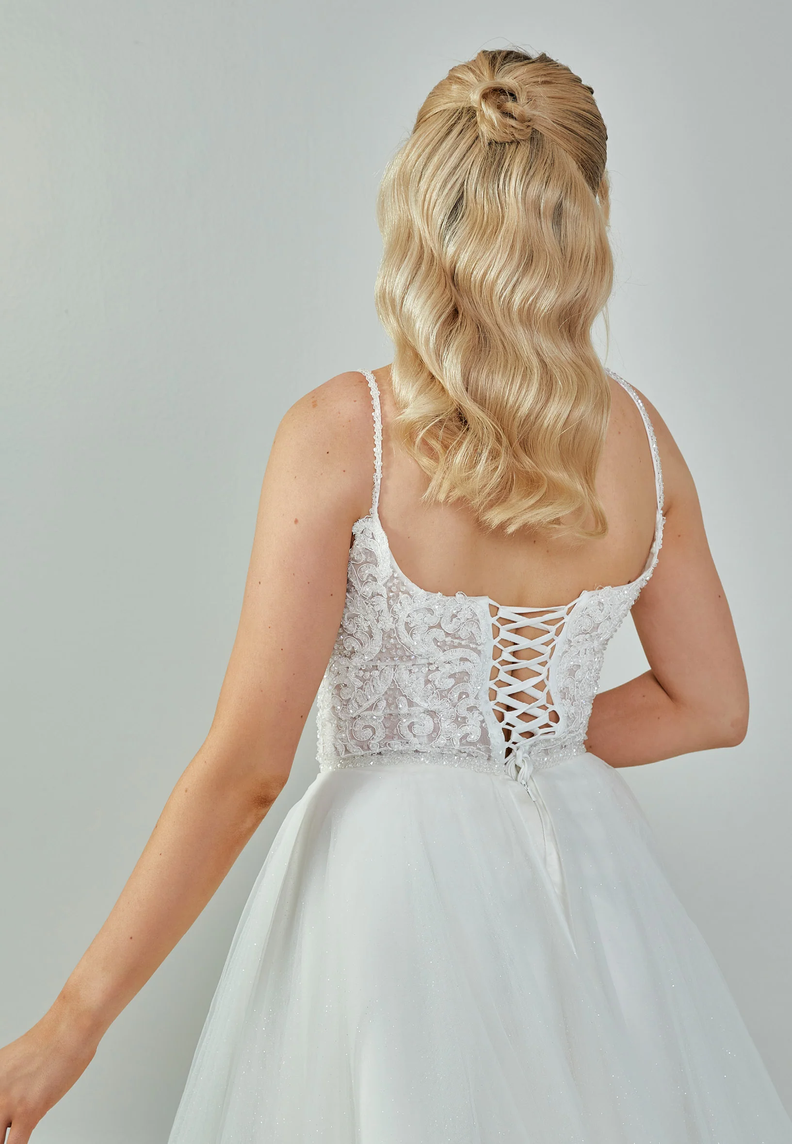 Sleeveless Maxi Tulle Regular Wedding Dress nor559 - Image 8