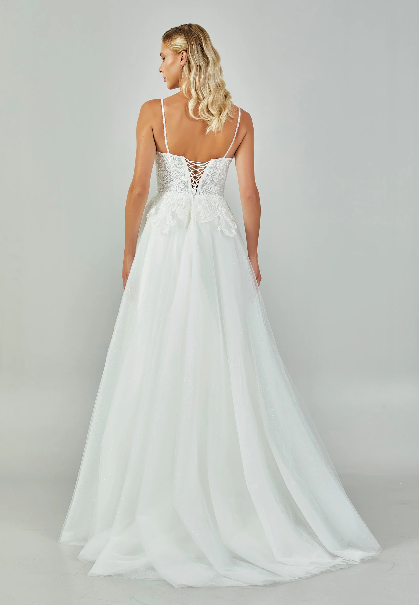 Sleeveless Maxi Tulle Regular Wedding Dress nor564 - Image 5
