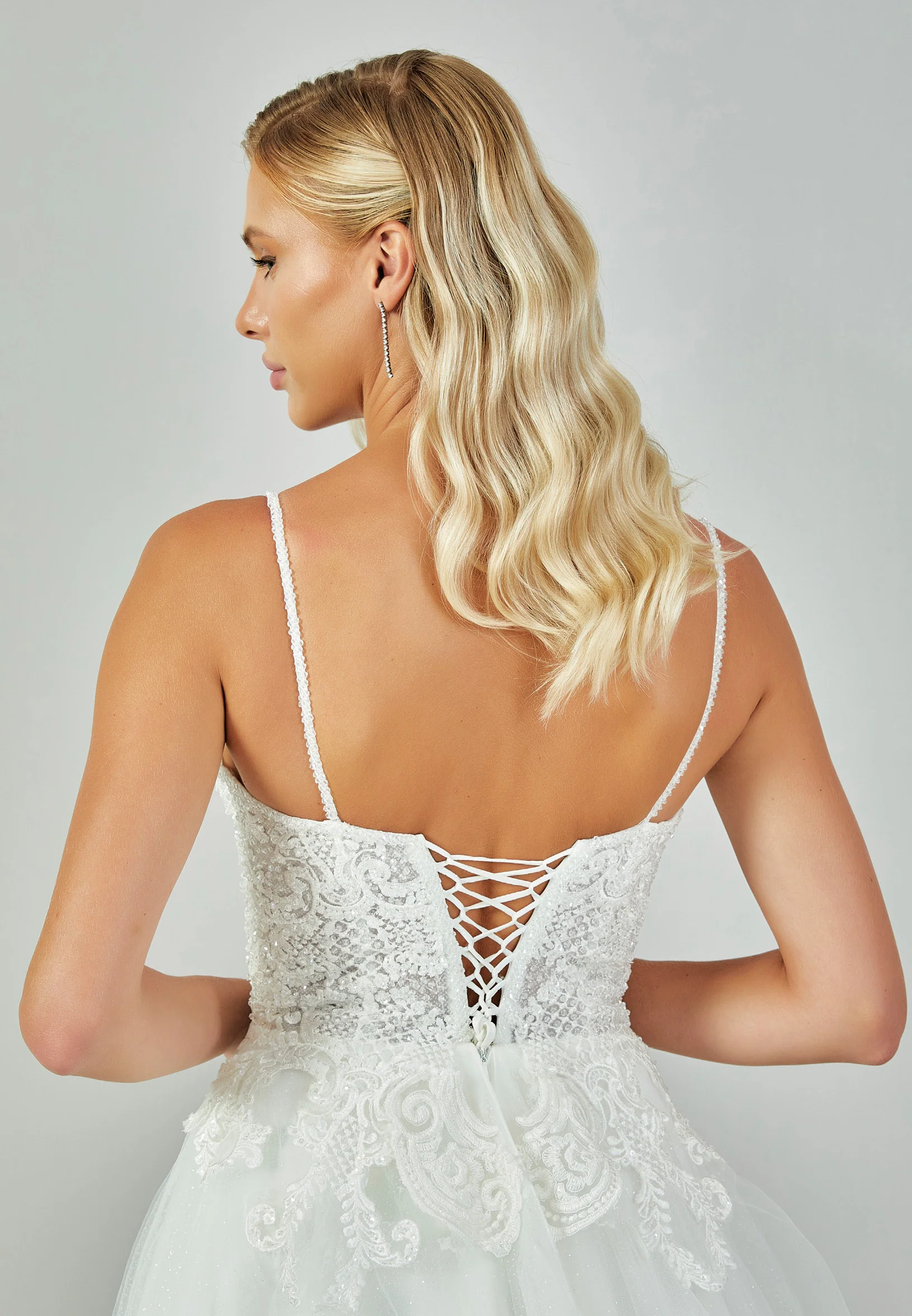 Sleeveless Maxi Tulle Regular Wedding Dress nor564 - Image 8
