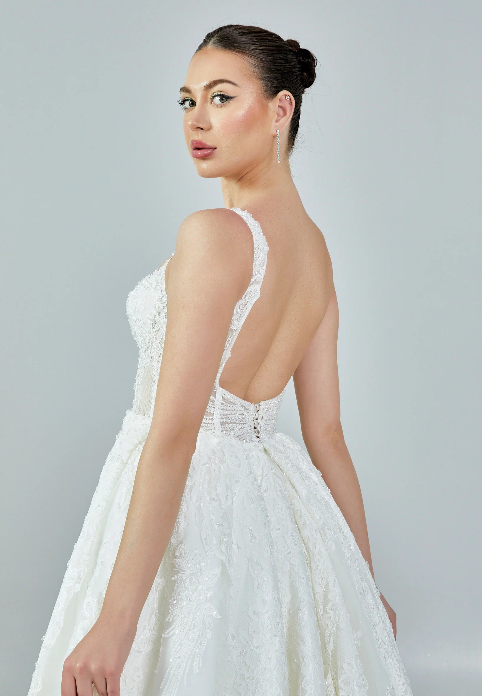 Sleeveless Maxi Tulle Regular Wedding Dress rlb1167 - Image 3