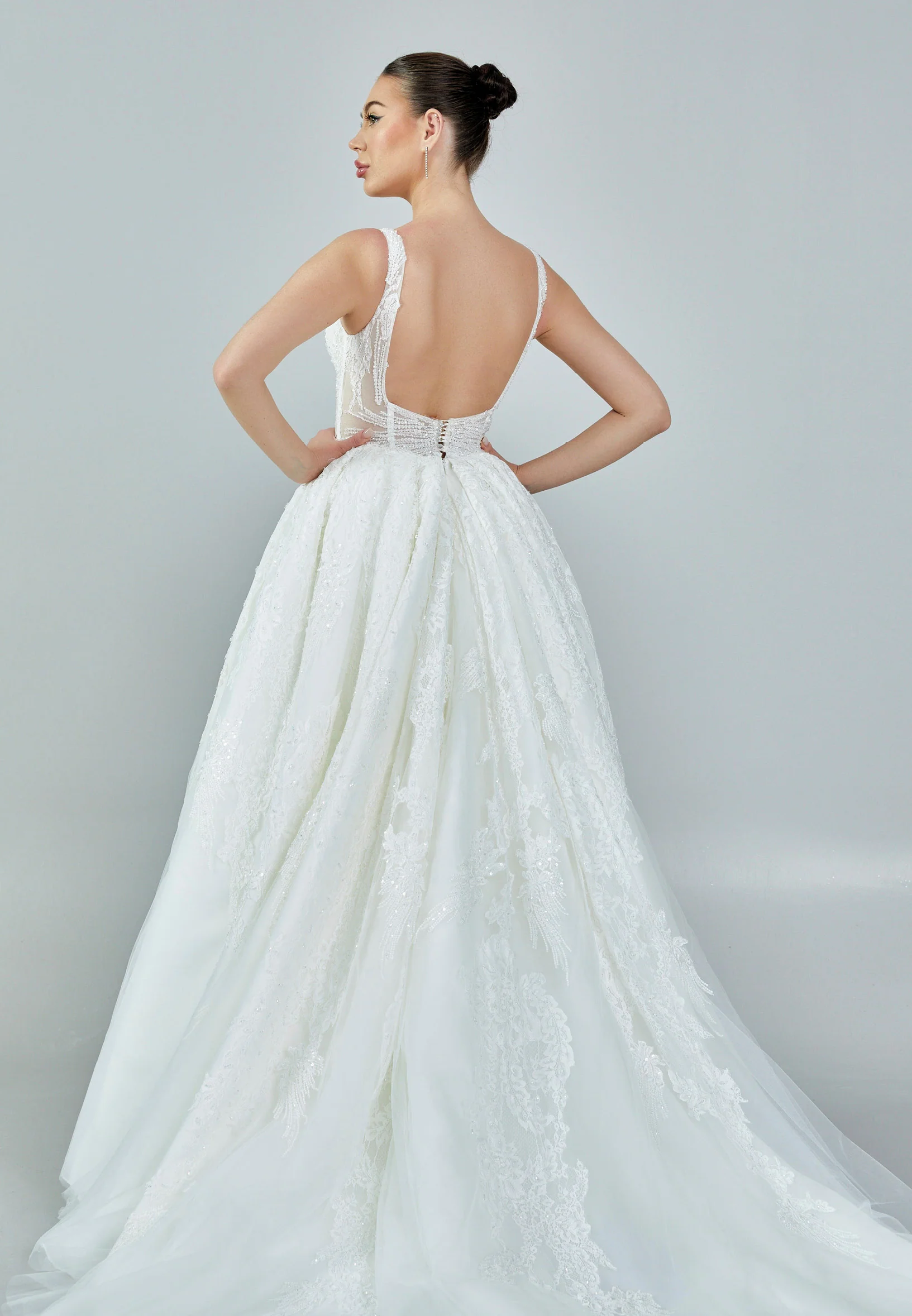 Sleeveless Maxi Tulle Regular Wedding Dress rlb1167 - Image 5