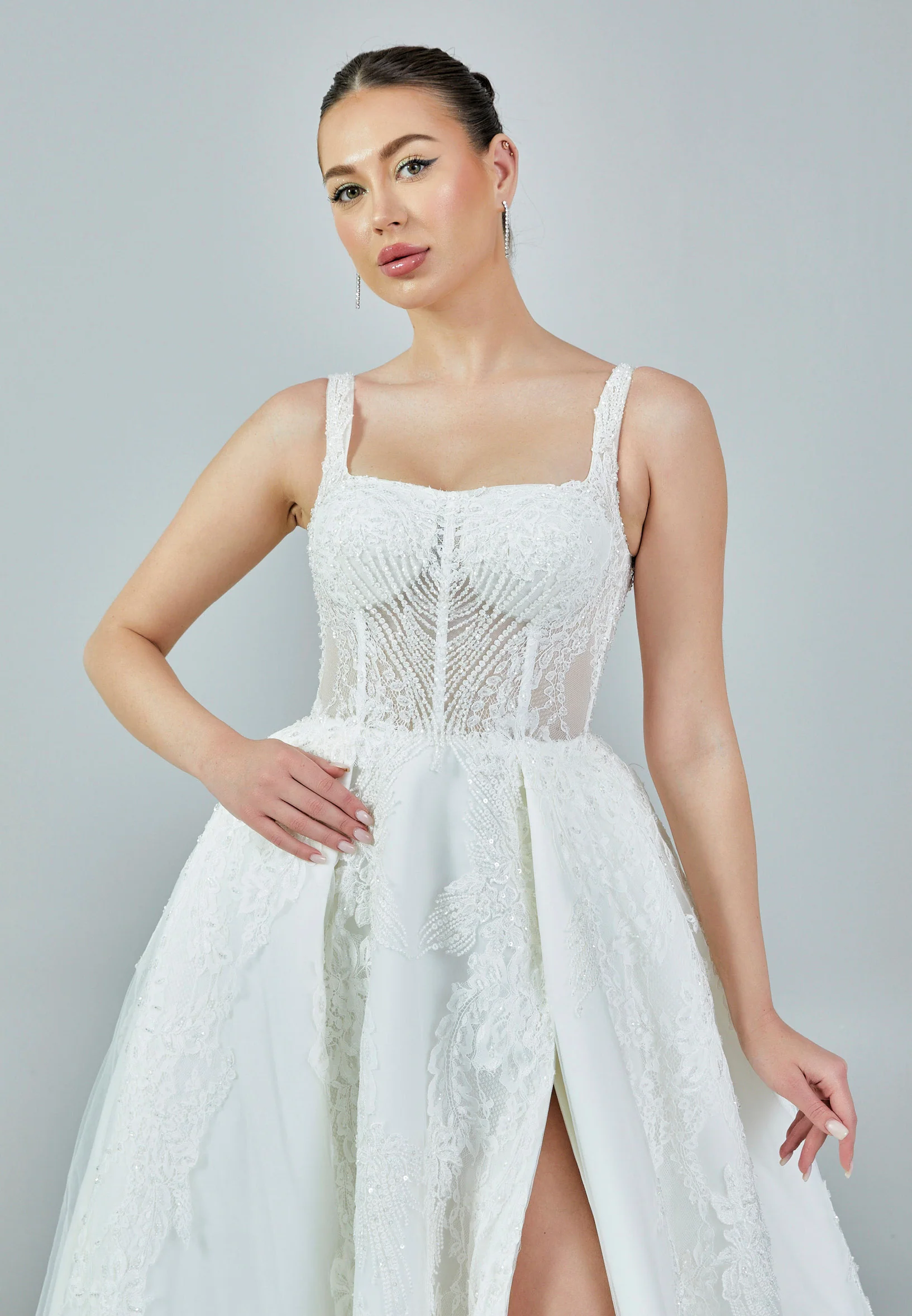 Sleeveless Maxi Tulle Regular Wedding Dress rlb1167 - Image 8