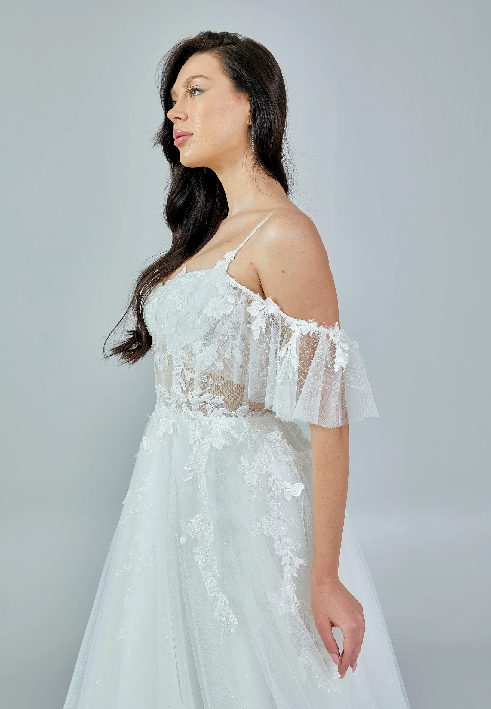 Sleeveless Maxi Tulle Regular Wedding Dress rlb1656 - Image 2