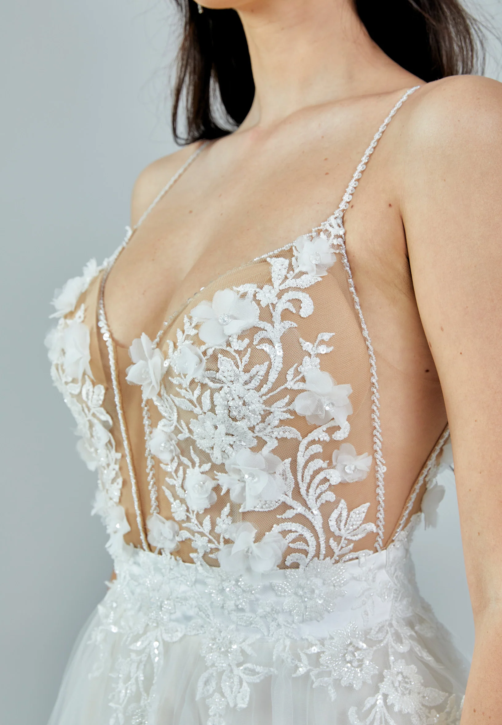 Sleeveless Maxi Tulle Regular Wedding Dress rlb1659 - Image 4