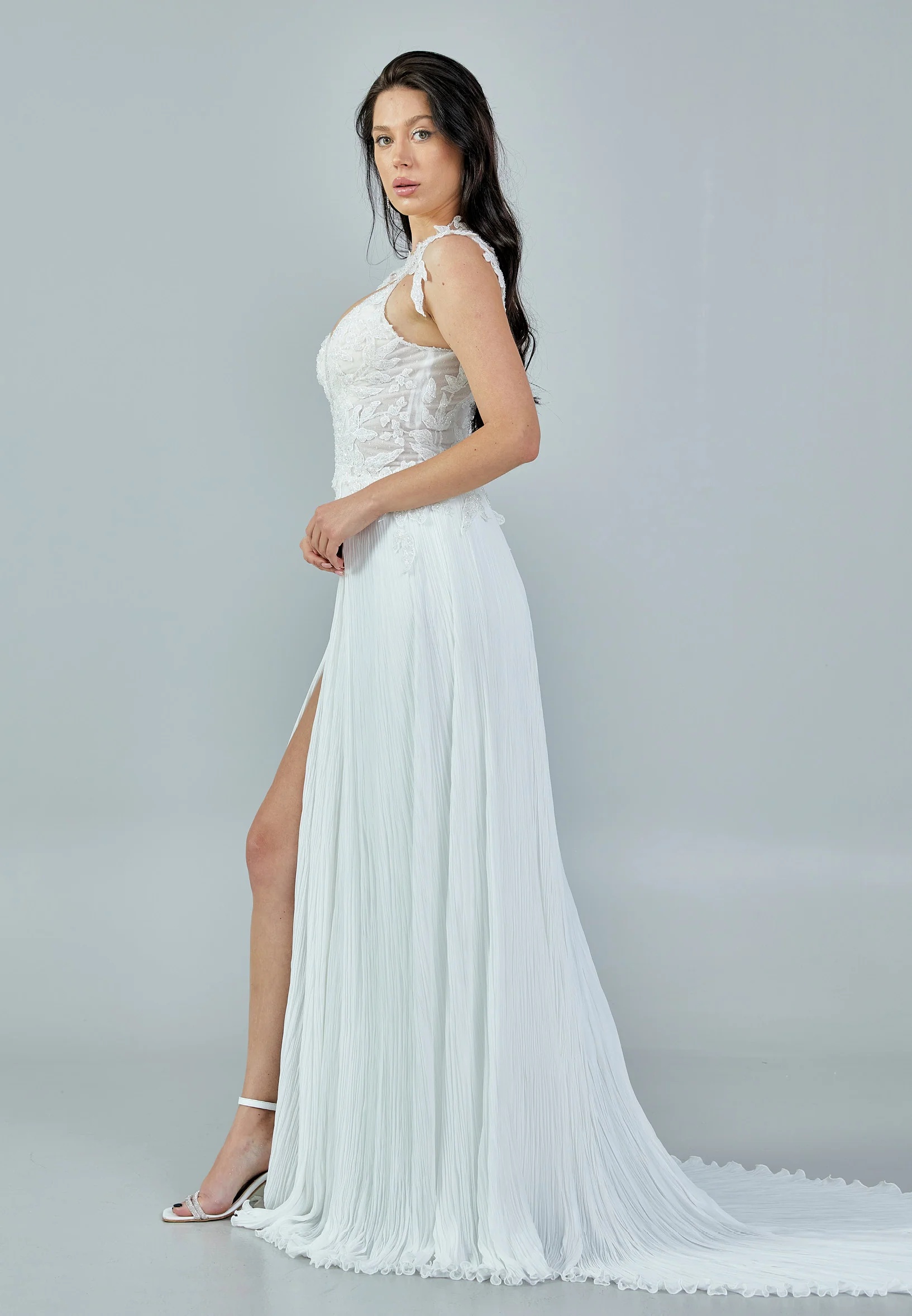 Sleeveless Maxi Tulle Regular Wedding Dress rlb1680 - Image 6
