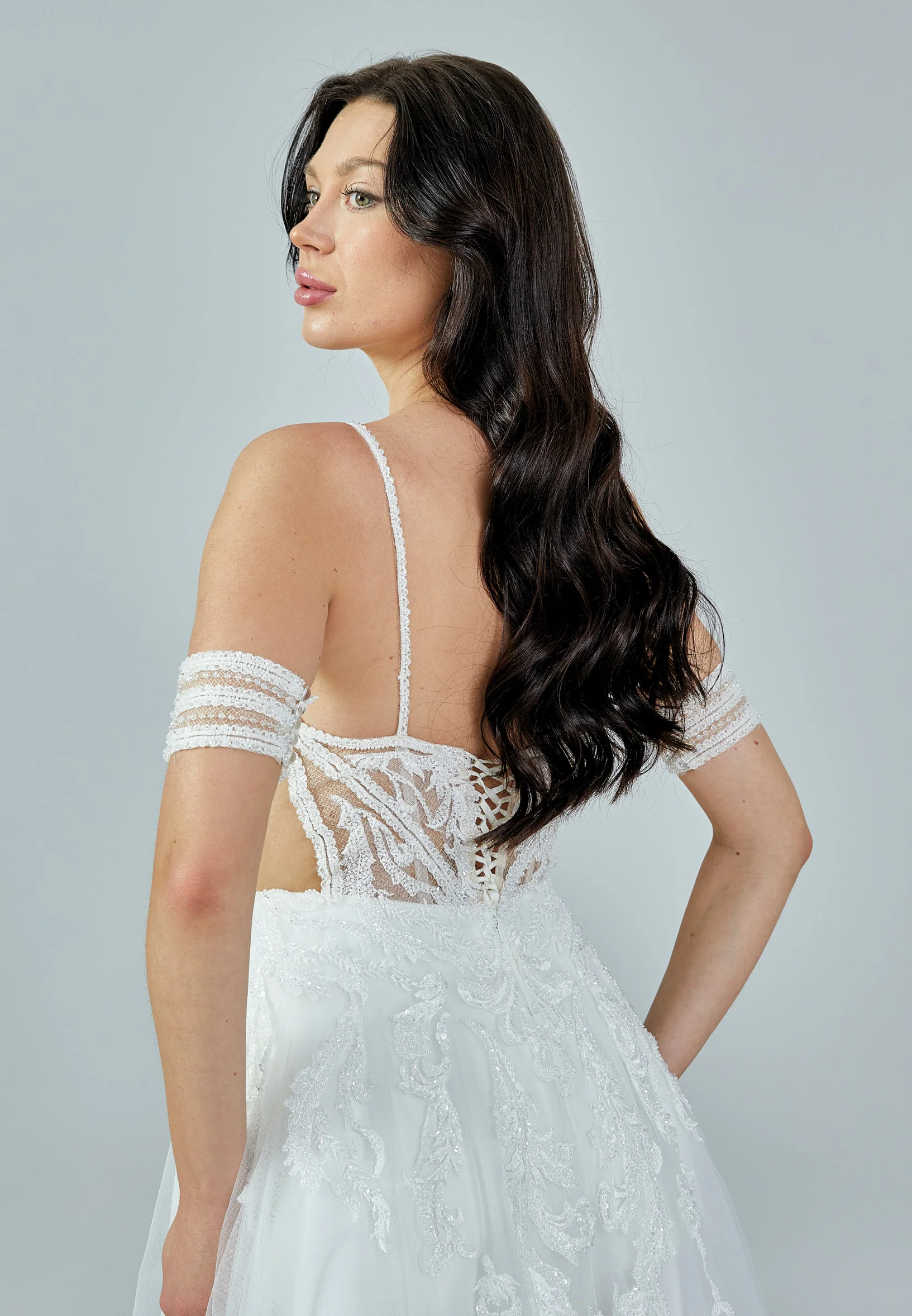 Sleeveless Maxi Tulle Regular Wedding Dress rlb1686 - Image 3