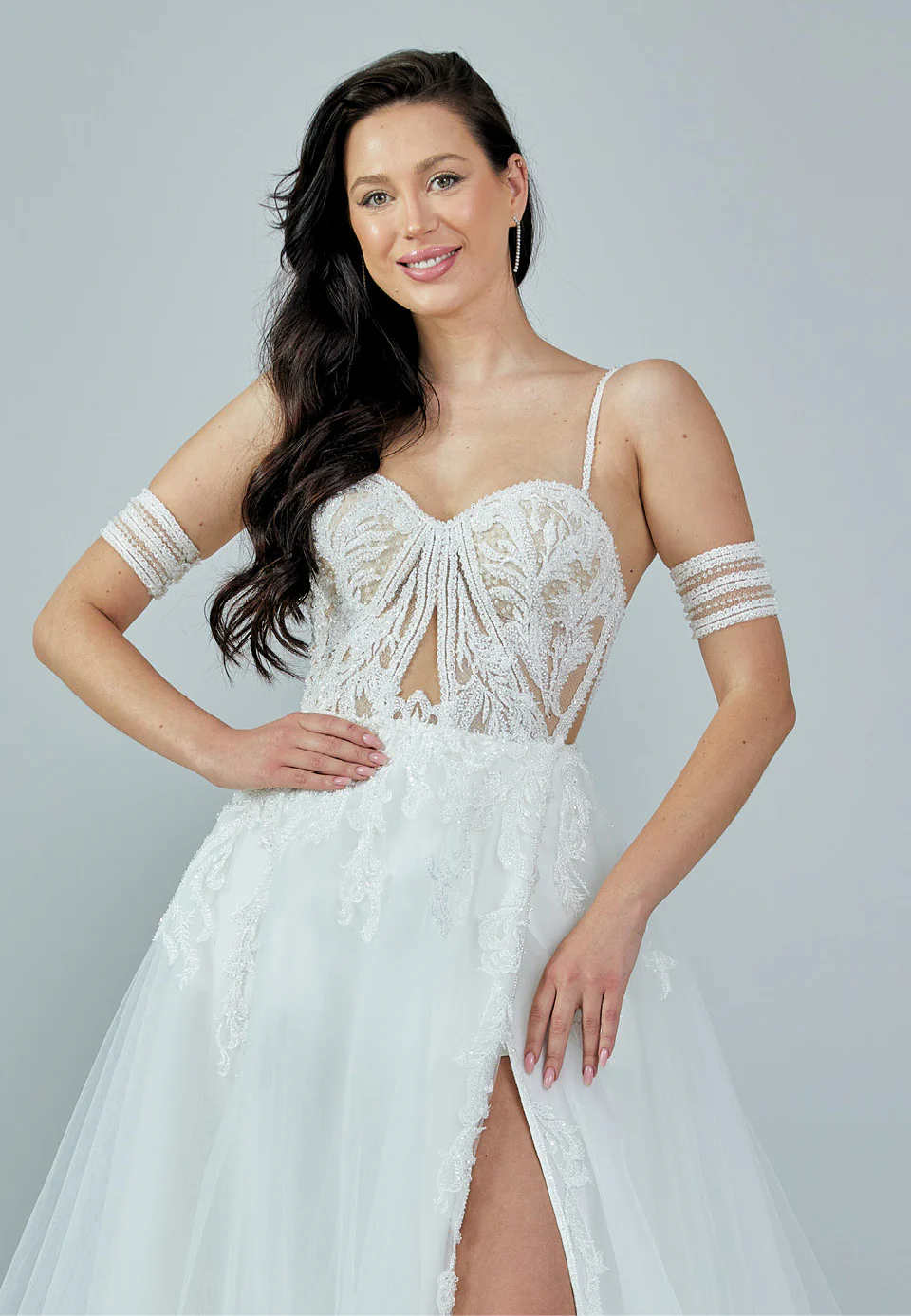 Sleeveless Maxi Tulle Regular Wedding Dress rlb1686 - Image 7