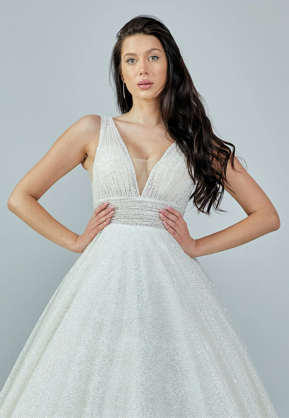 Sleeveless Maxi Tulle Regular Wedding Dress rlb1689 - Image 7