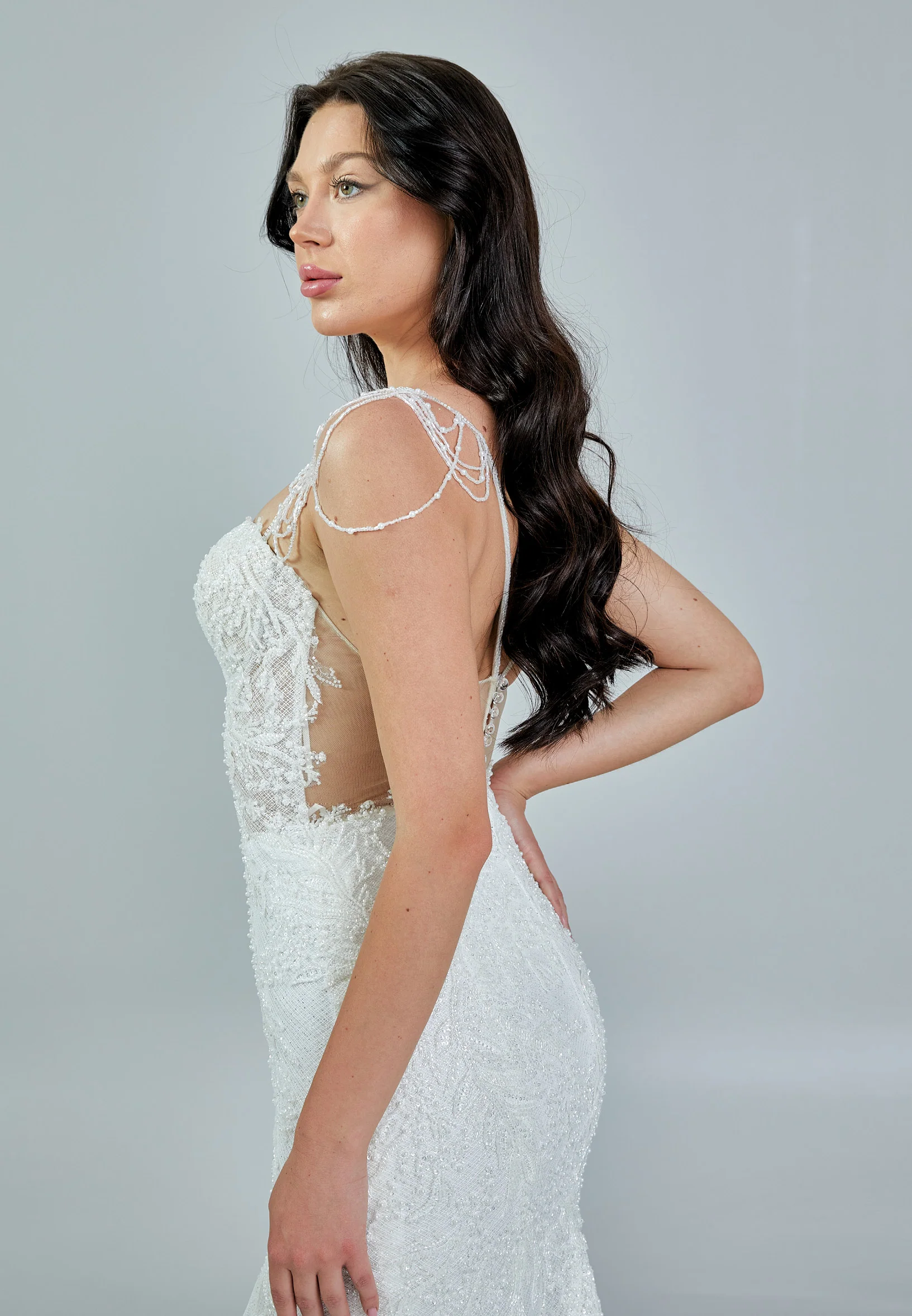 Sleeveless Maxi Tulle Regular Wedding Dress rlb1699 - Image 2