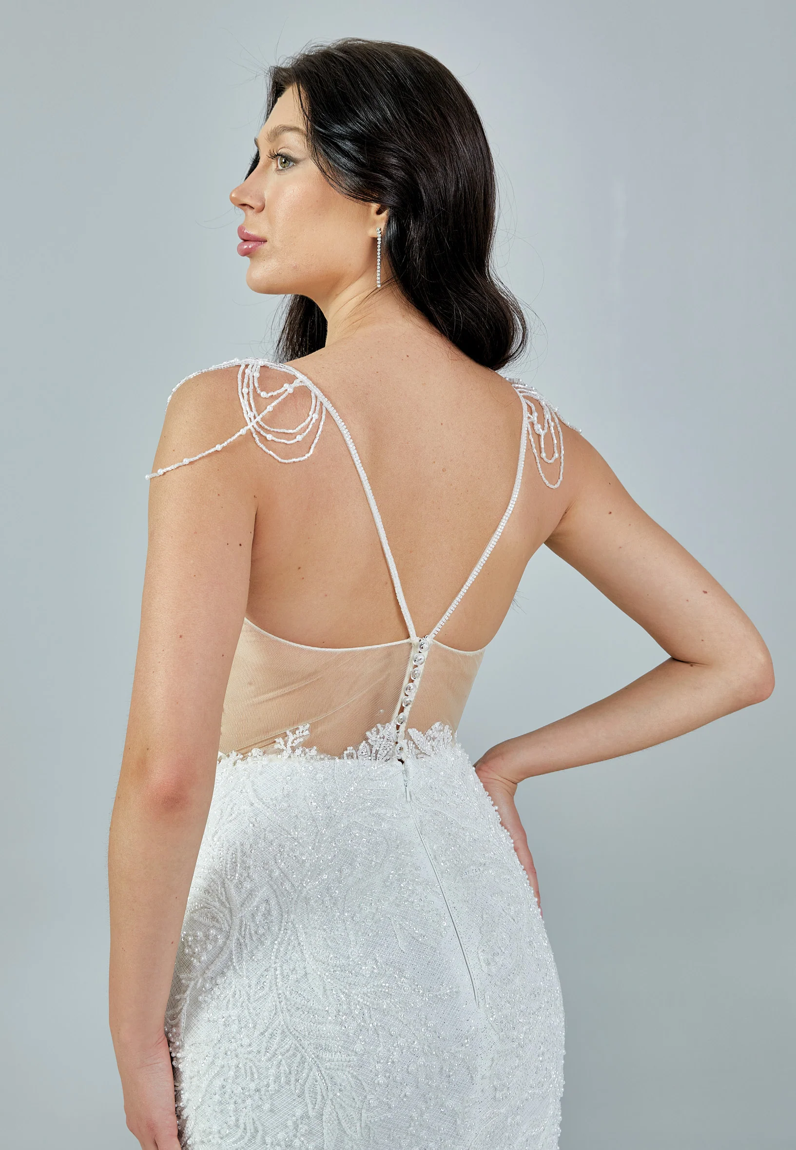 Sleeveless Maxi Tulle Regular Wedding Dress rlb1699 - Image 3