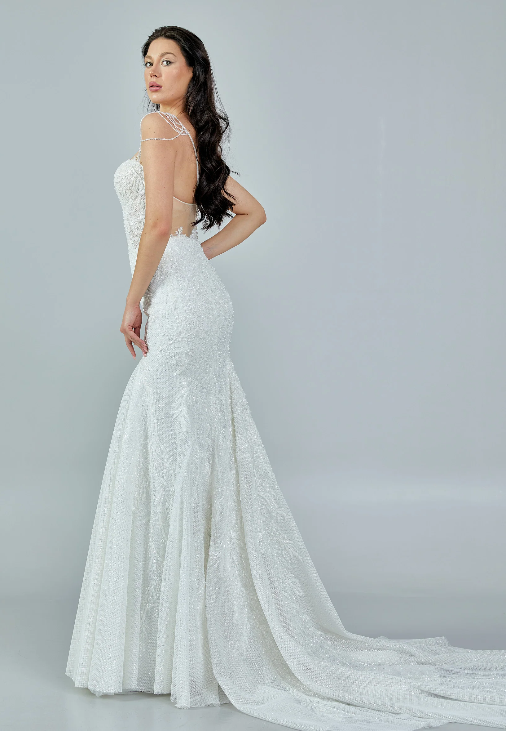 Sleeveless Maxi Tulle Regular Wedding Dress rlb1699 - Image 6
