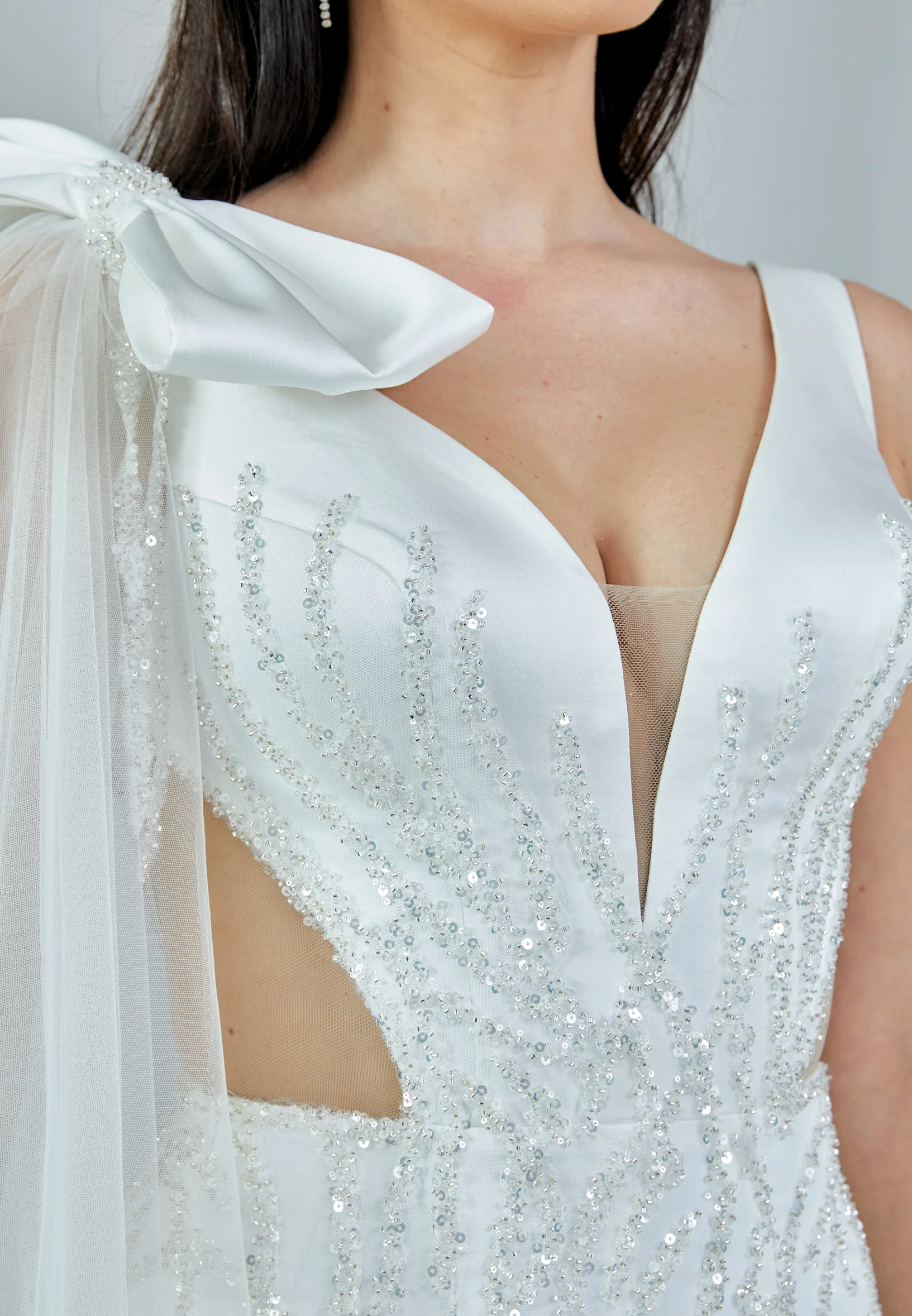 Sleeveless Maxi Tulle Regular Wedding Dress rlb1701 - Image 4