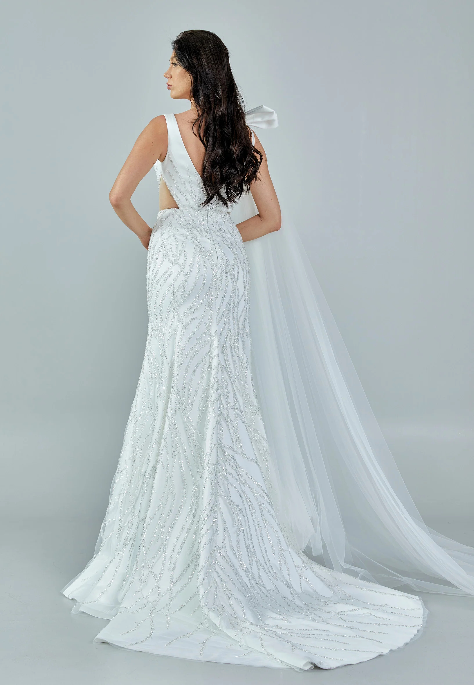 Sleeveless Maxi Tulle Regular Wedding Dress rlb1701 - Image 5