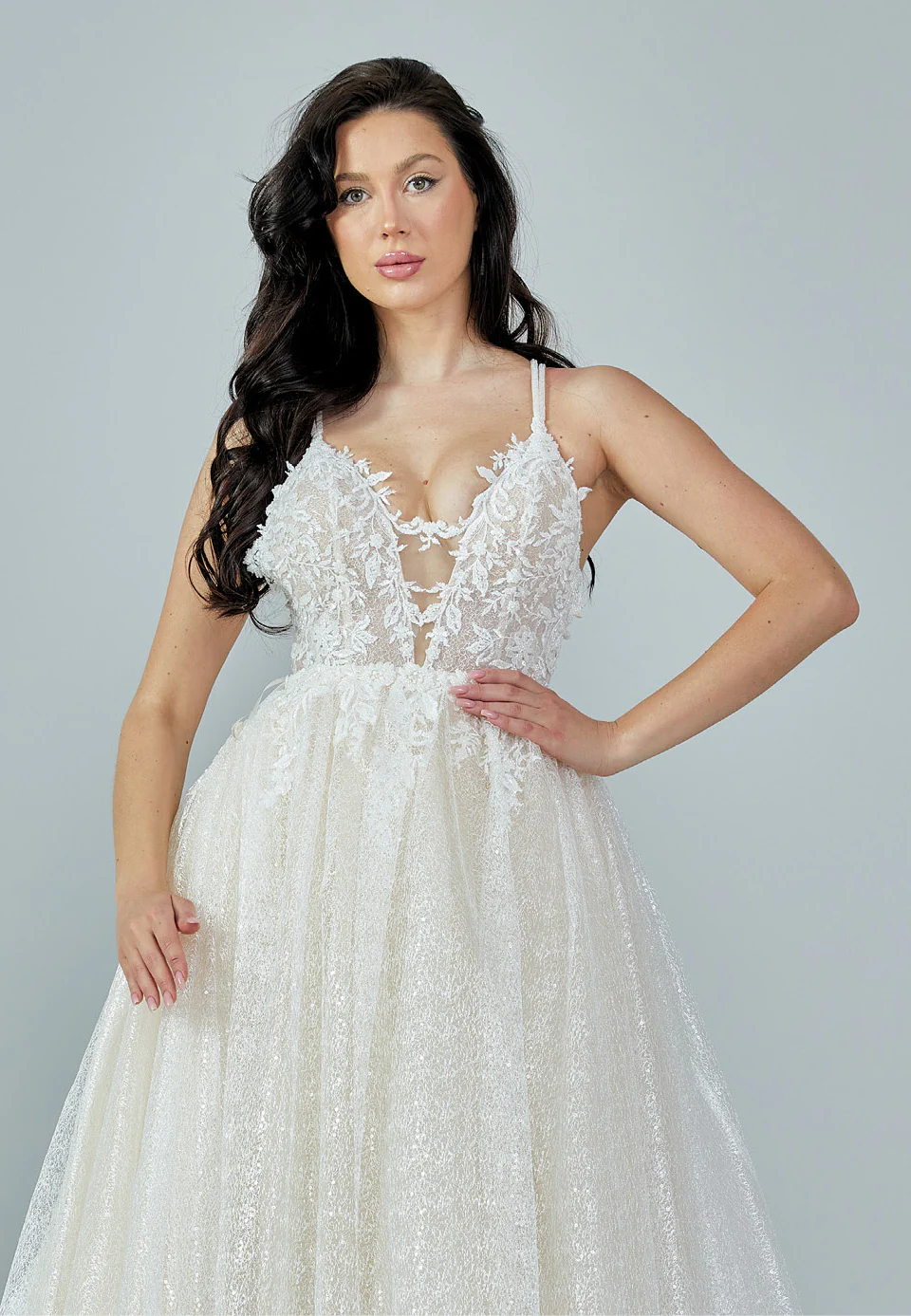 Sleeveless Maxi Tulle Regular Wedding Dress rlb1702 - Image 8