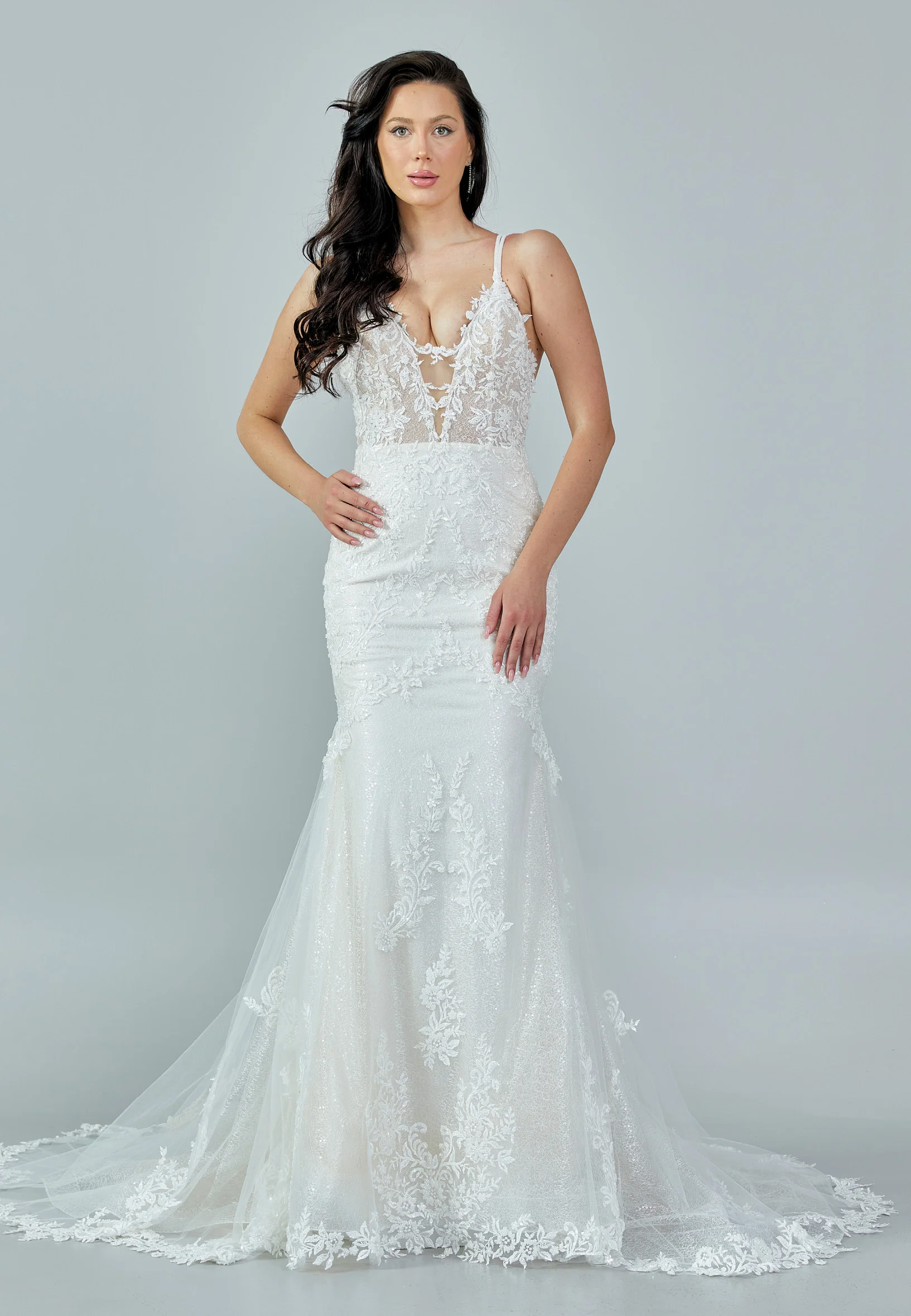 Sleeveless Maxi Tulle Regular Wedding Dress rlb1702 - Image 9