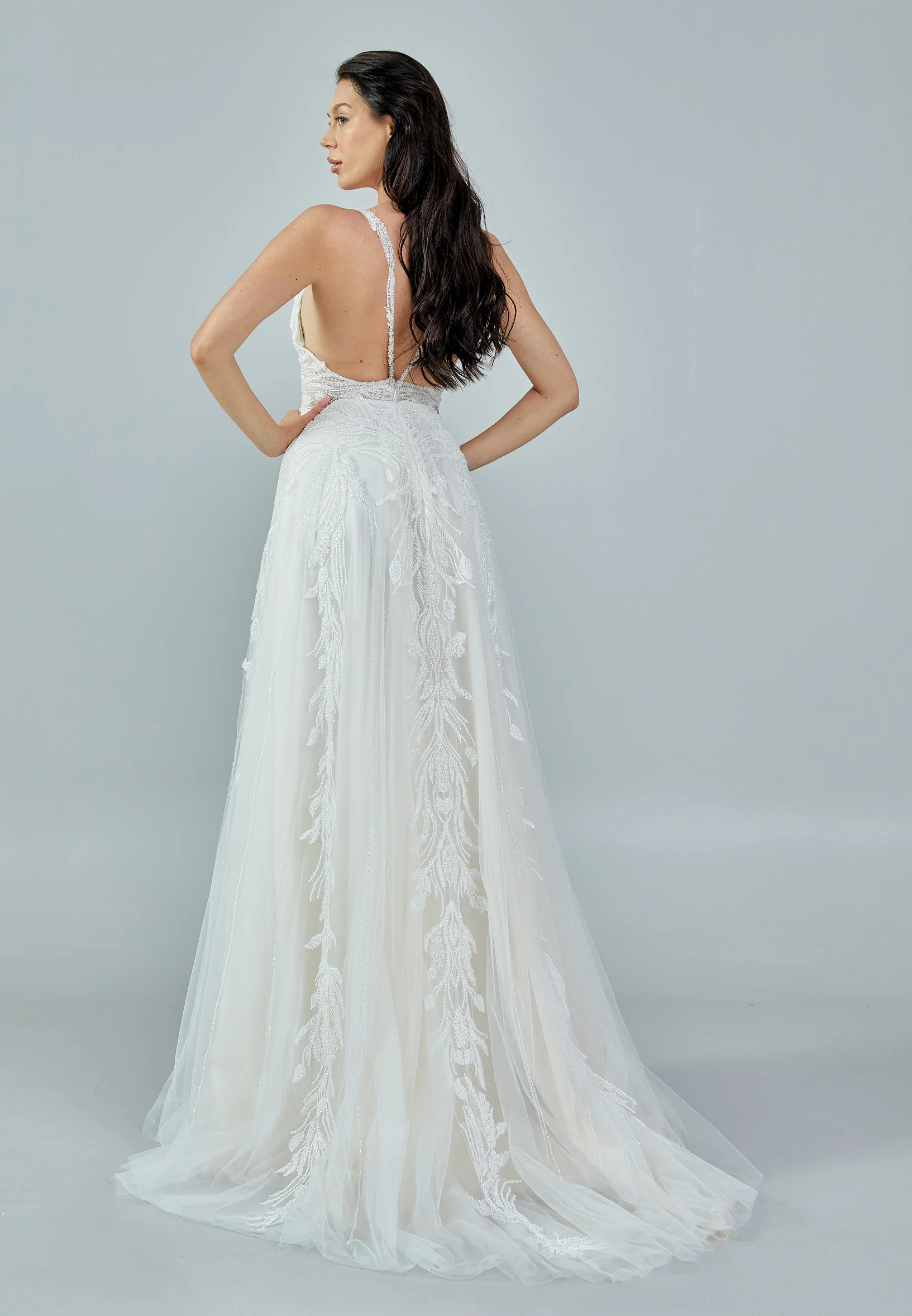 Sleeveless Maxi Tulle Regular Wedding Dress rlb1703 - Image 13